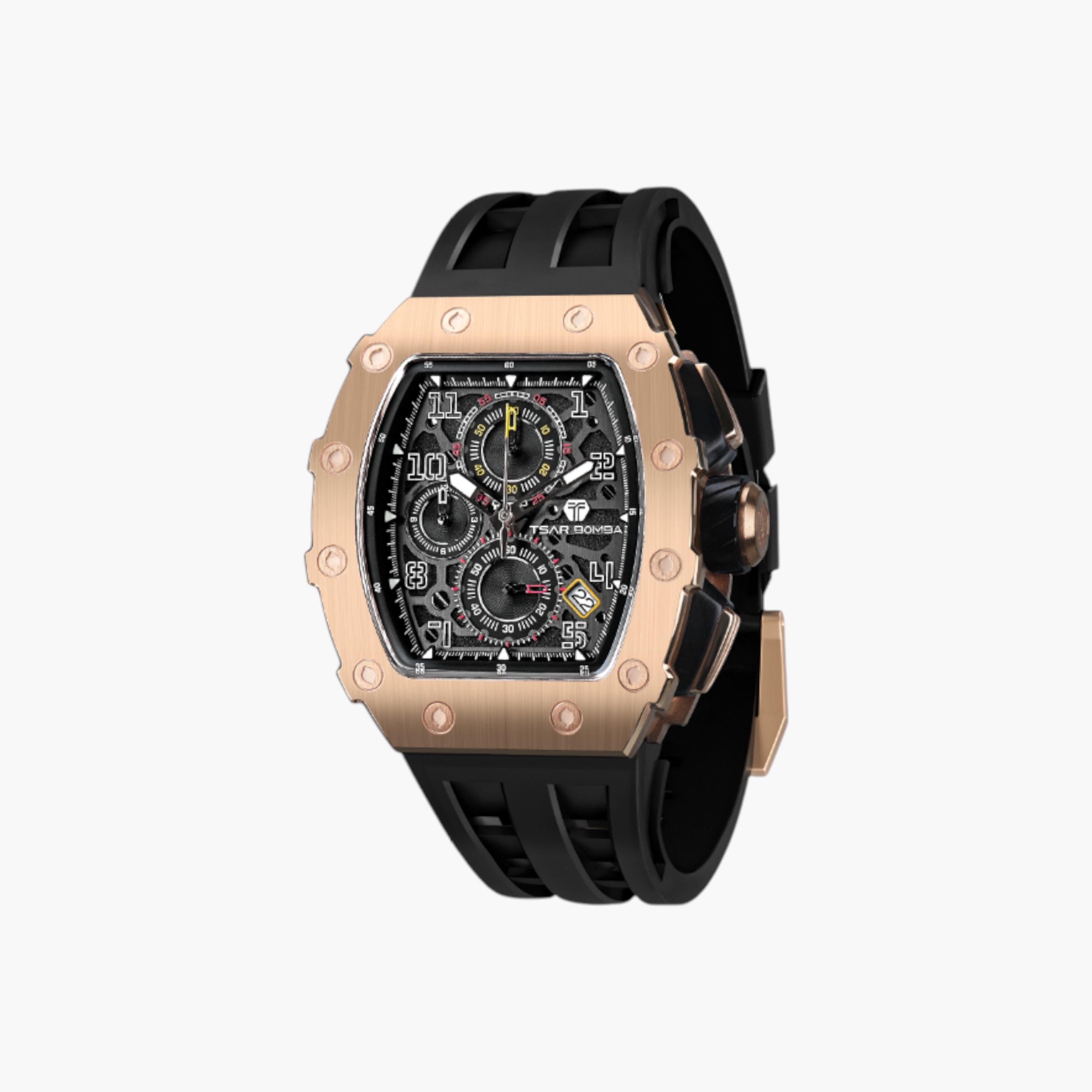 ساعة سيليكون أنالوج بمينا أسود من تسار بومبا-men-watchesandjewellery-watches-image-3