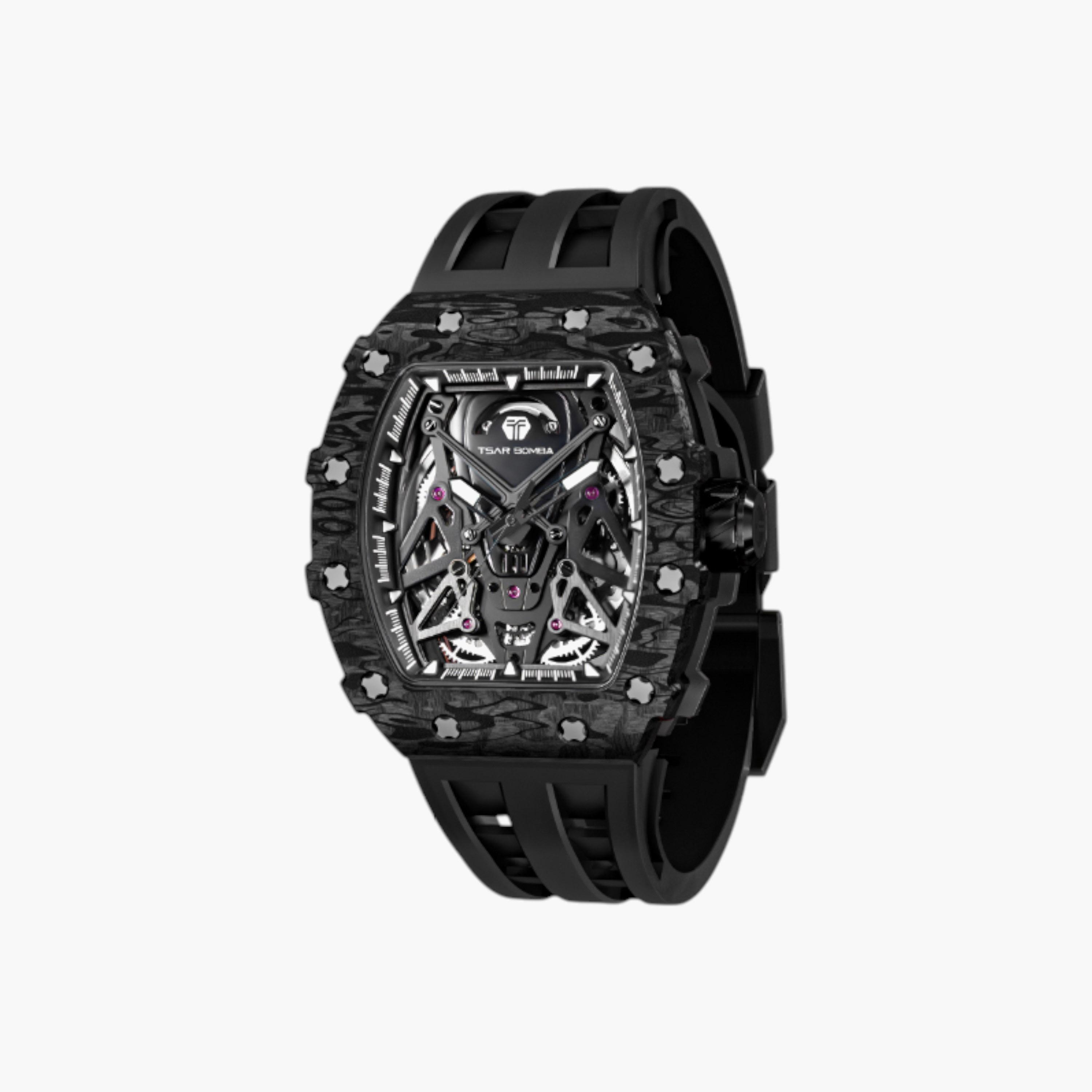 TSAR BOMBA Automatic Black Dial Silicone Watch-men-watchesandjewellery-watches-image-2