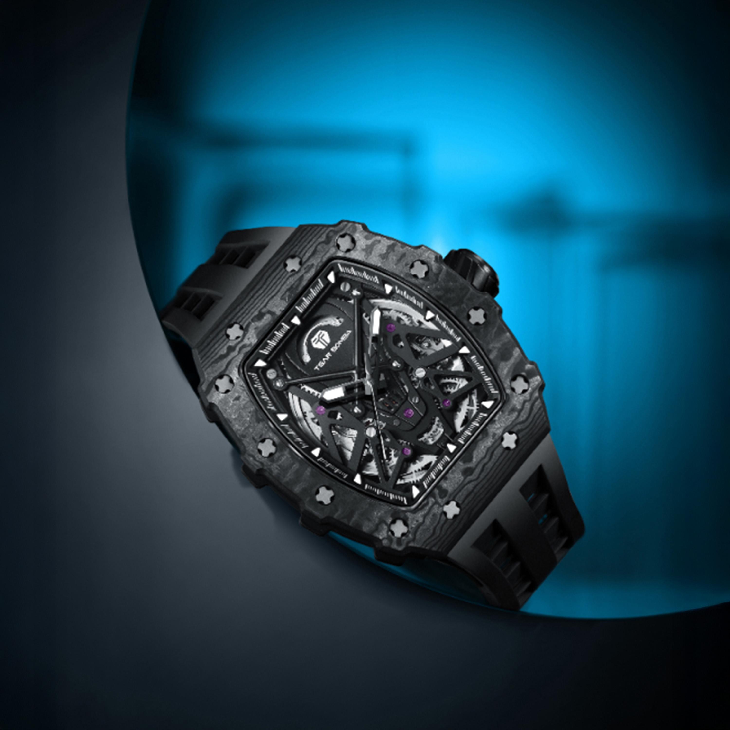 TSAR BOMBA Automatic Black Dial Silicone Watch-men-watchesandjewellery-watches-image-3
