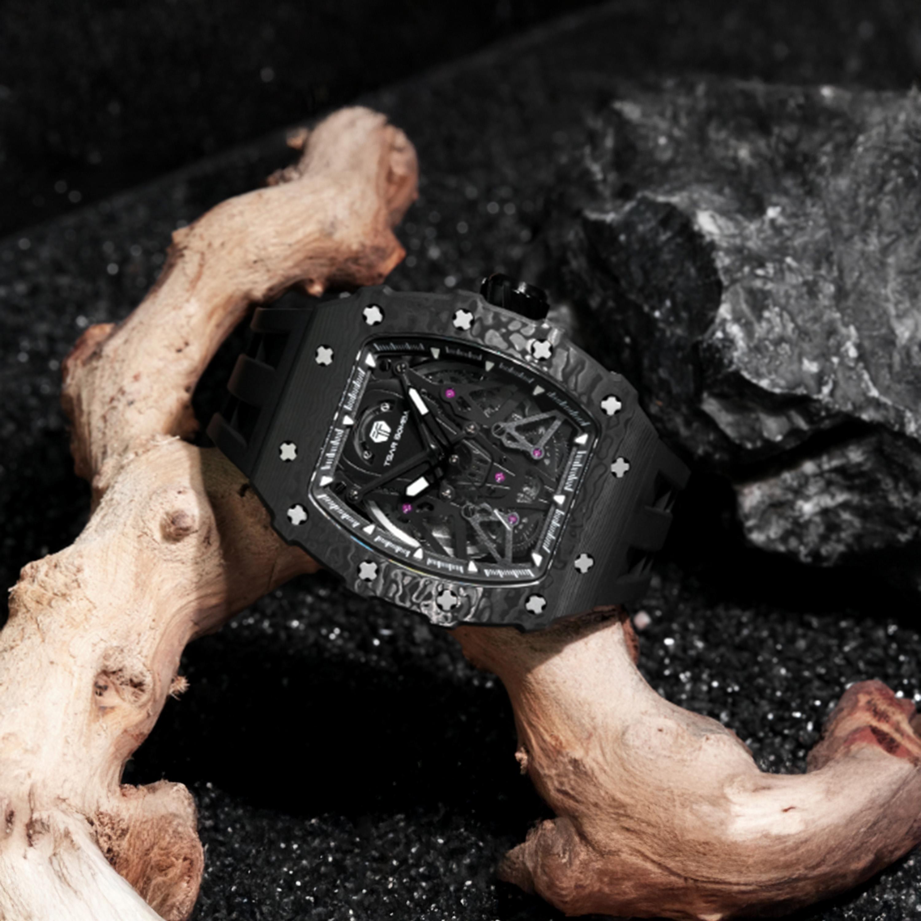 TSAR BOMBA Automatic Black Dial Silicone Watch-men-watchesandjewellery-watches-image-4