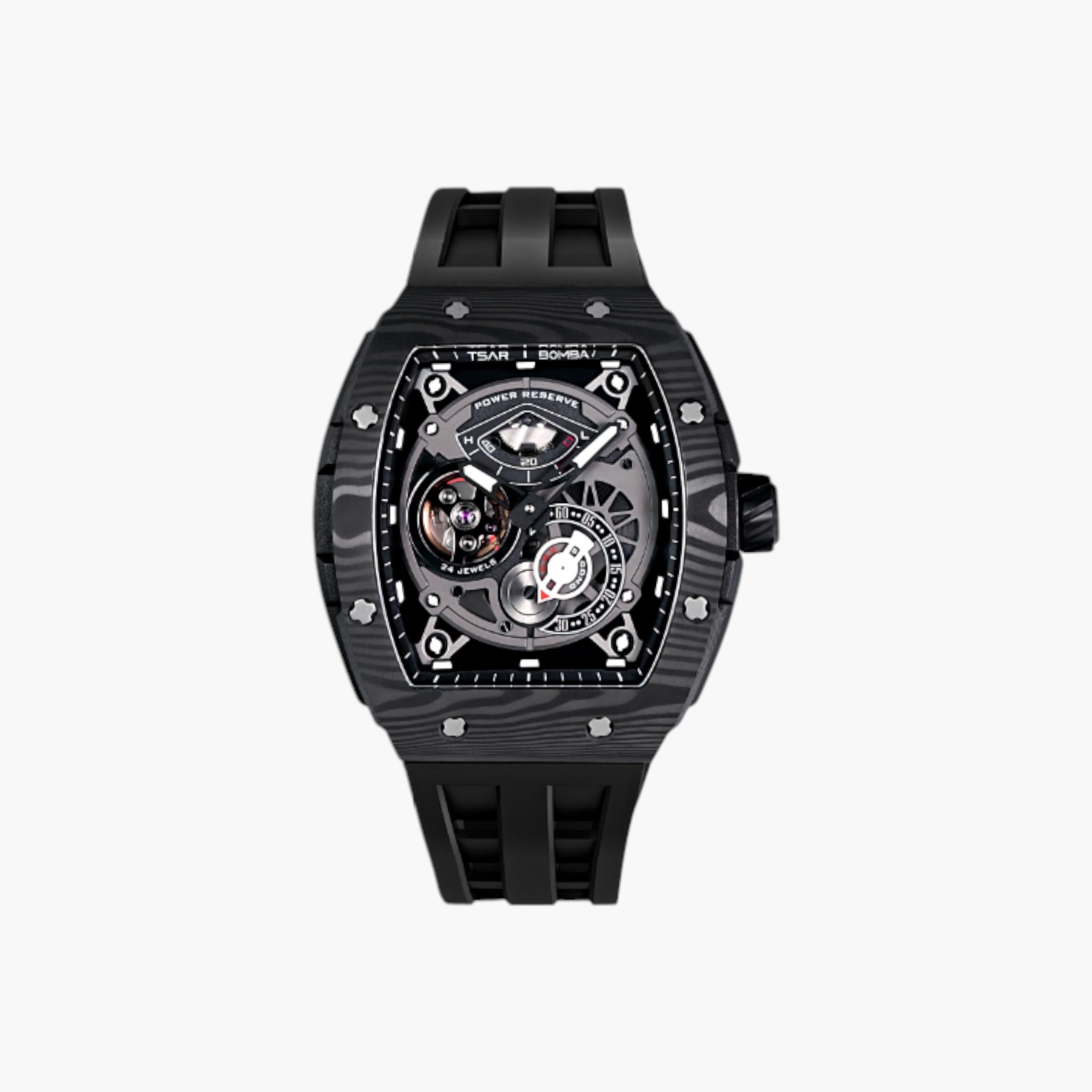 ساعة أوتوماتيك بميناء أسود للرجال من تسار بومبا - TB8210CF-01-men-watchesandjewellery-watches-image-1