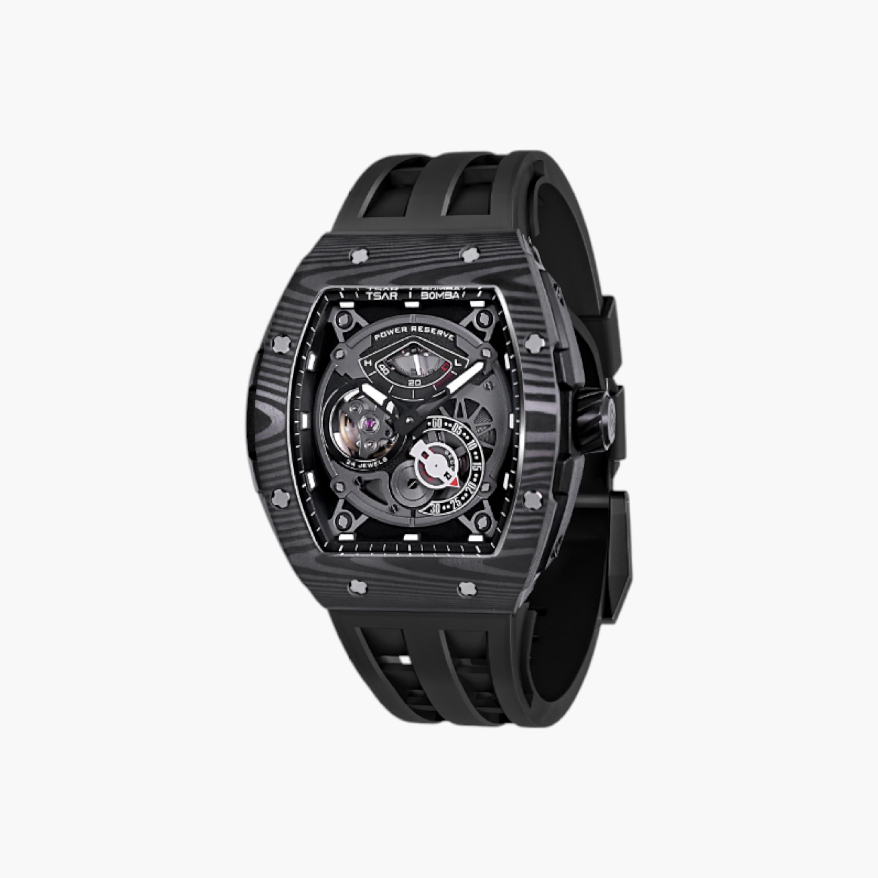 ساعة أوتوماتيك بميناء أسود للرجال من تسار بومبا - TB8210CF-01-men-watchesandjewellery-watches-image-2