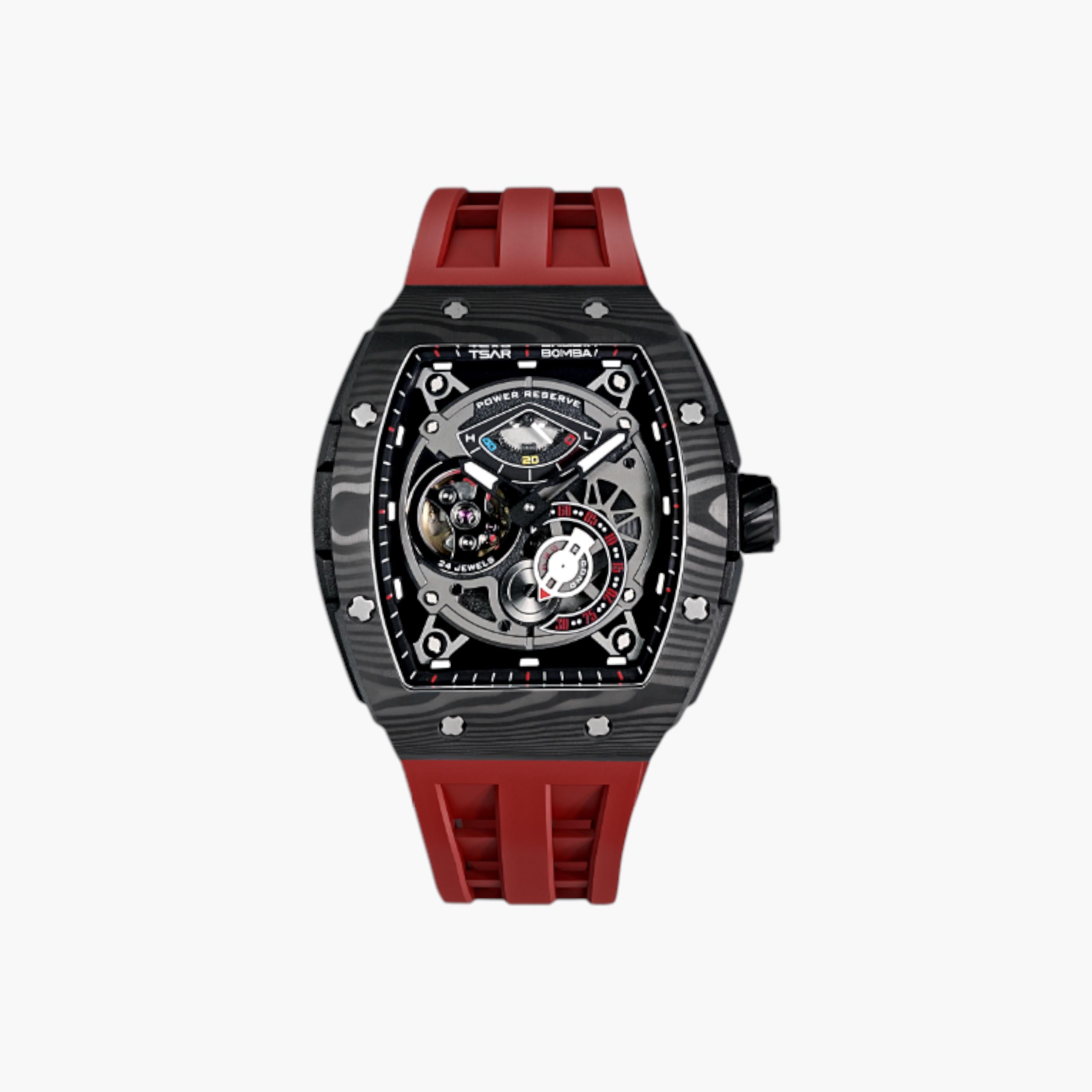 ساعة أوتوماتيك بقرص أسود للرجال من تسار بومبا - TB8210CF-03-men-watchesandjewellery-watches-image-1