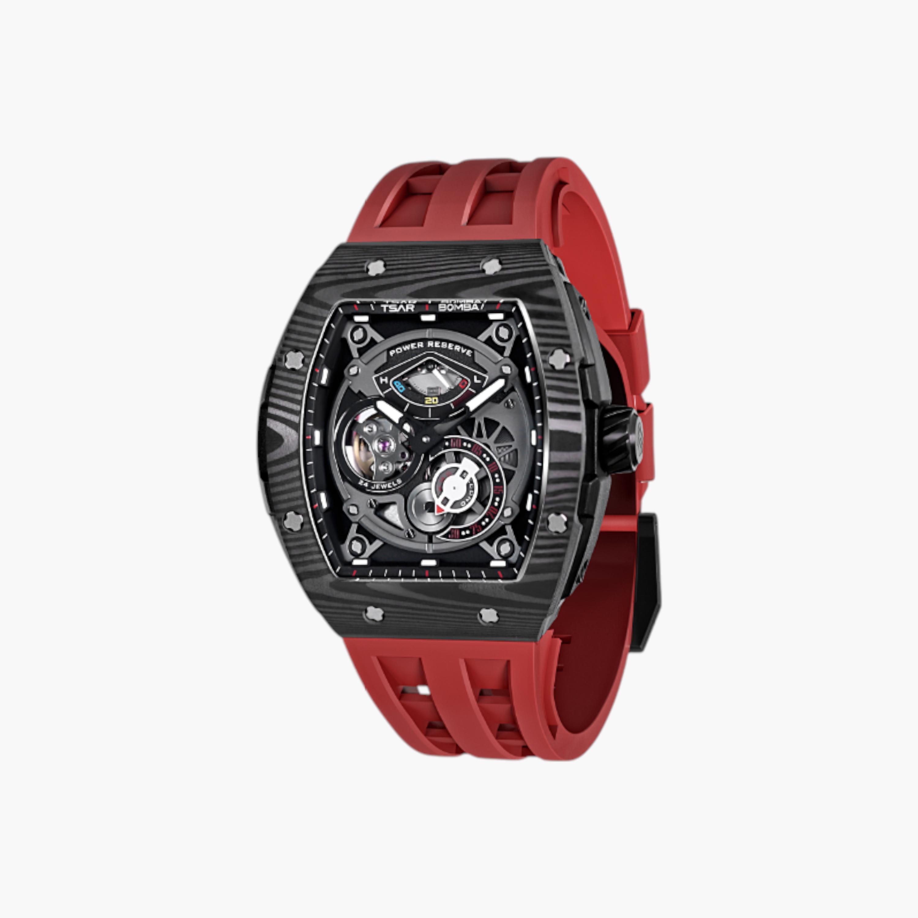 ساعة أوتوماتيك بقرص أسود للرجال من تسار بومبا - TB8210CF-03-men-watchesandjewellery-watches-image-2