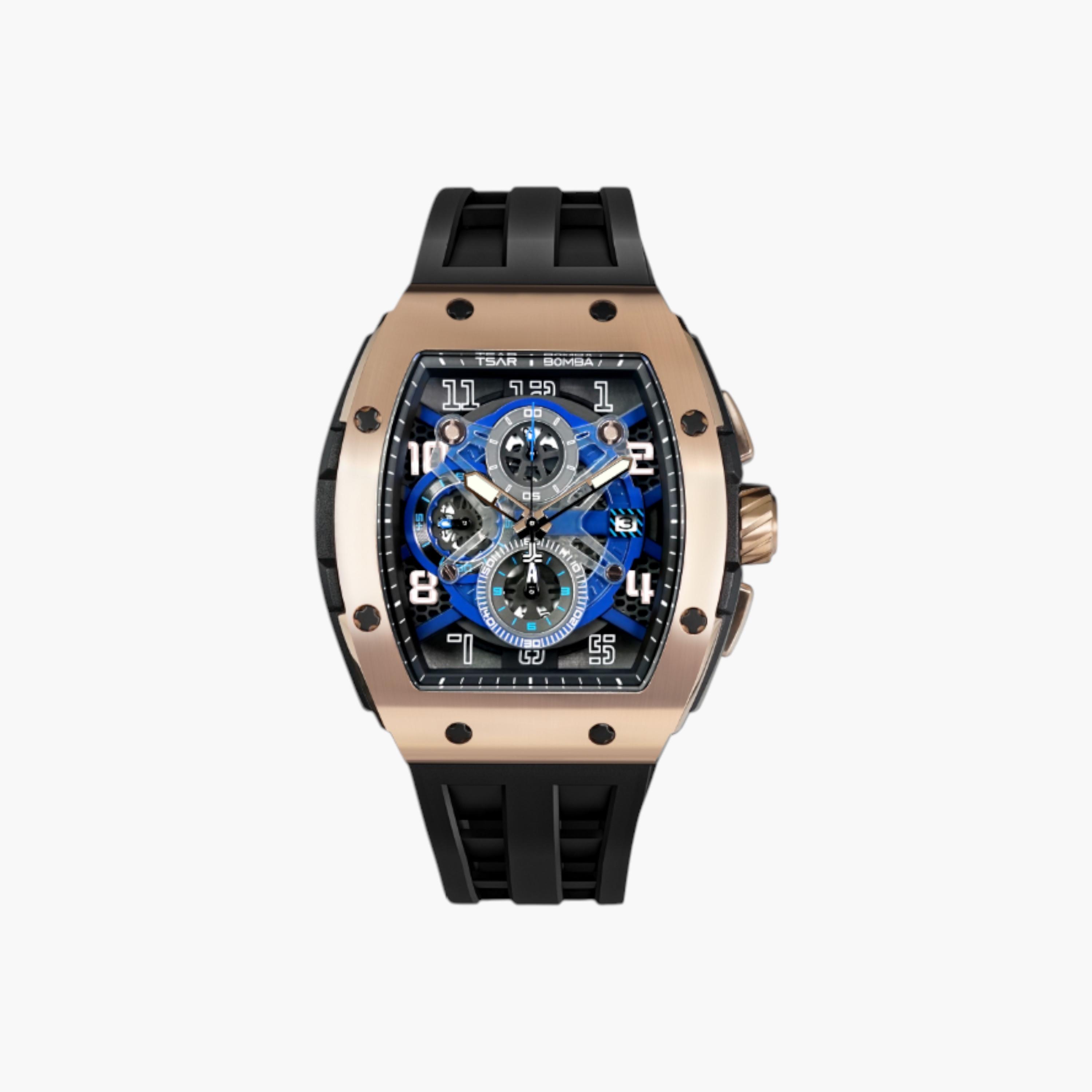 TSAR BOMBA Men's Analog Blue Dial Watch - TB8211Q-05-men-watchesandjewellery-watches-image-1