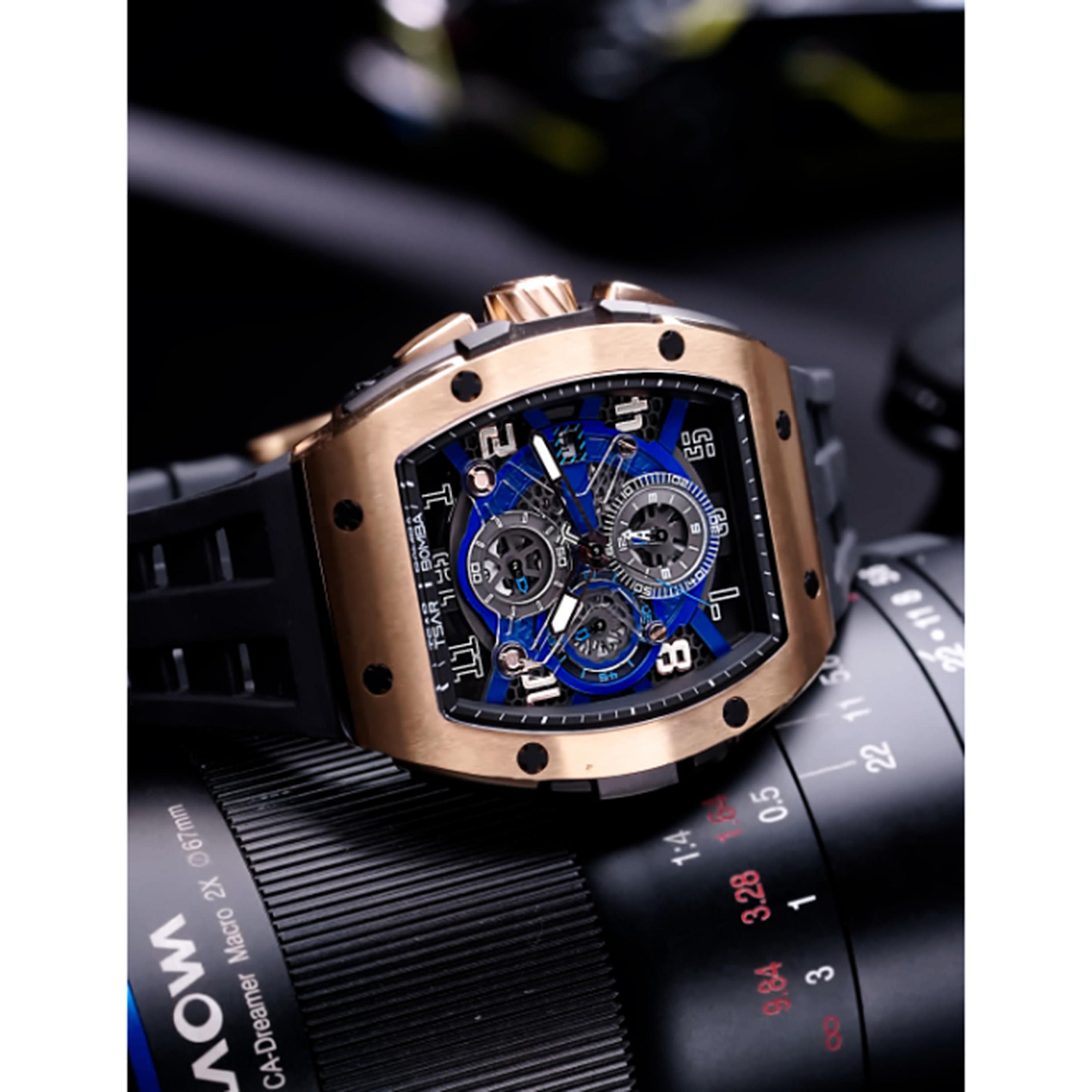 TSAR BOMBA Men's Analog Blue Dial Watch - TB8211Q-05-men-watchesandjewellery-watches-image-5