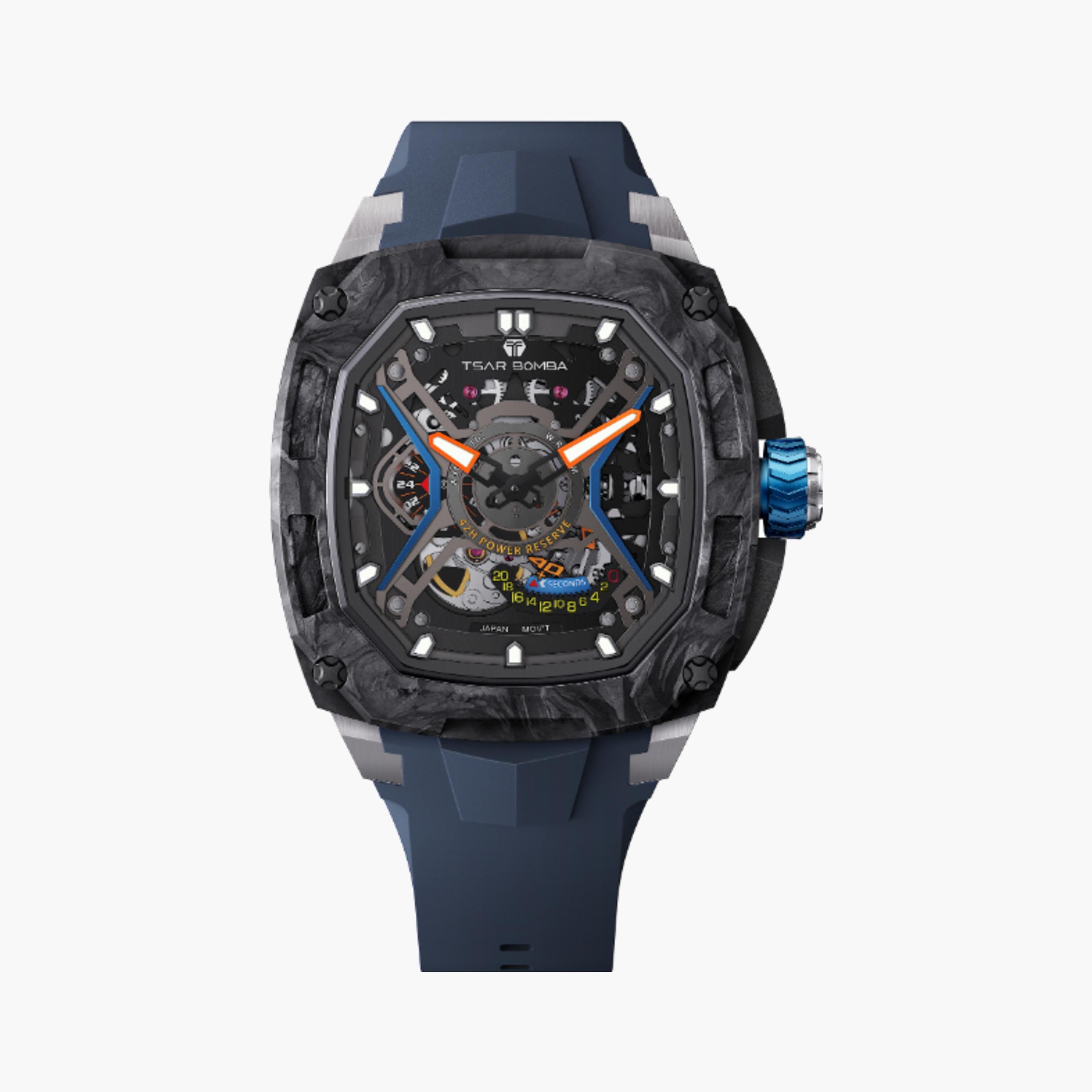 TSAR BOMBA Automatic Black Silicone Watch-men-watchesandjewellery-watches-image-1