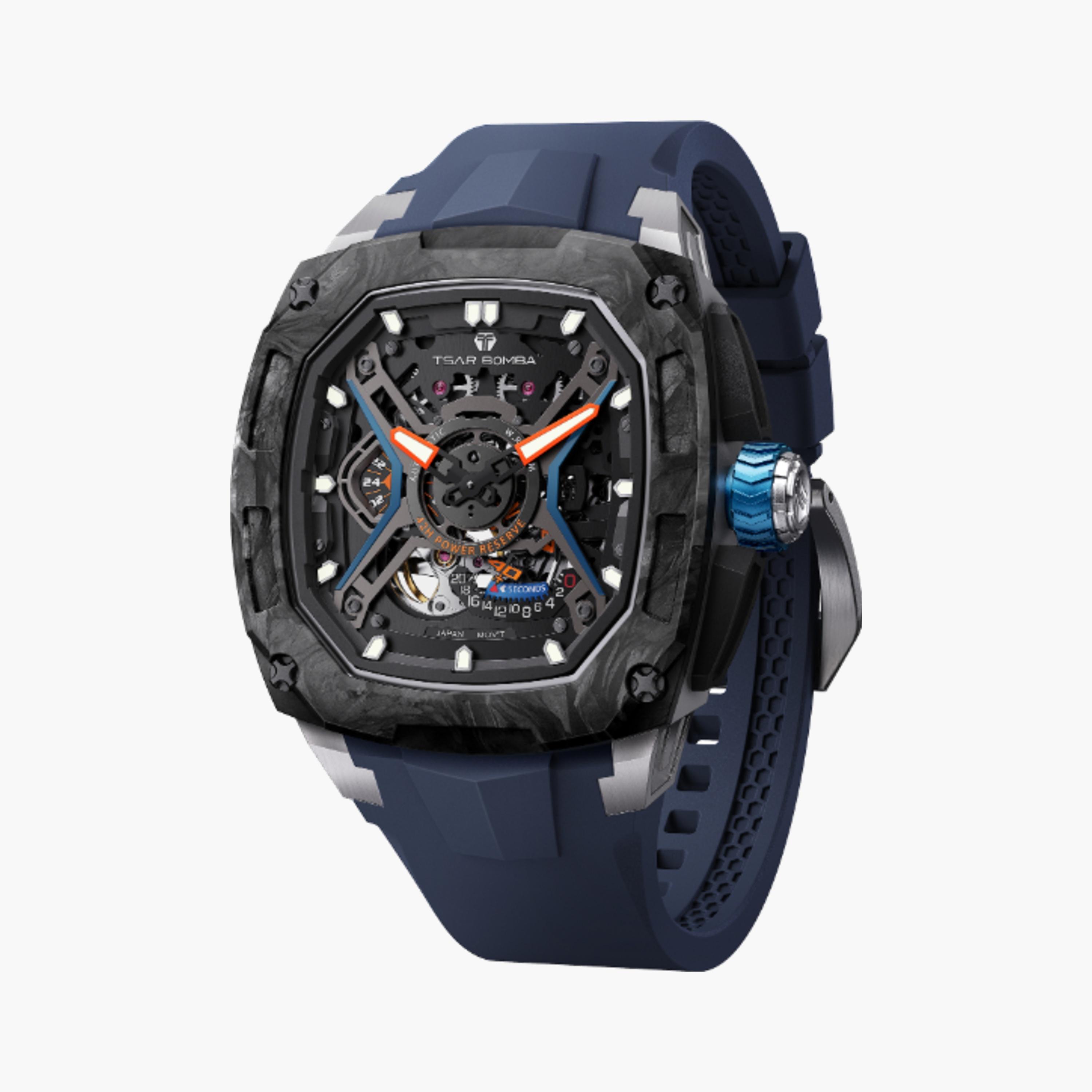 TSAR BOMBA Automatic Black Silicone Watch-men-watchesandjewellery-watches-image-2