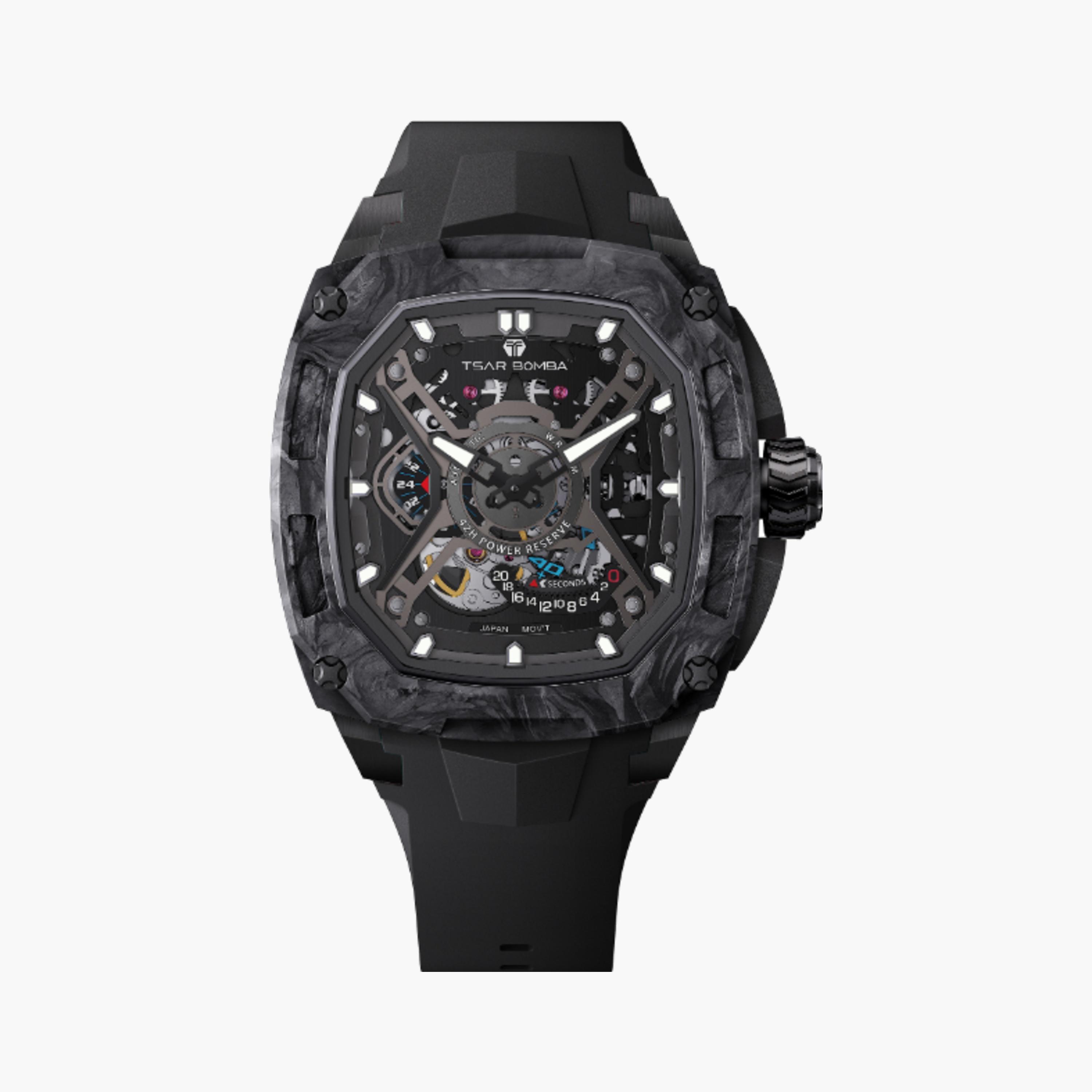 TSAR BOMBA Automatic Black Silicone Watch-men-watchesandjewellery-watches-image-1