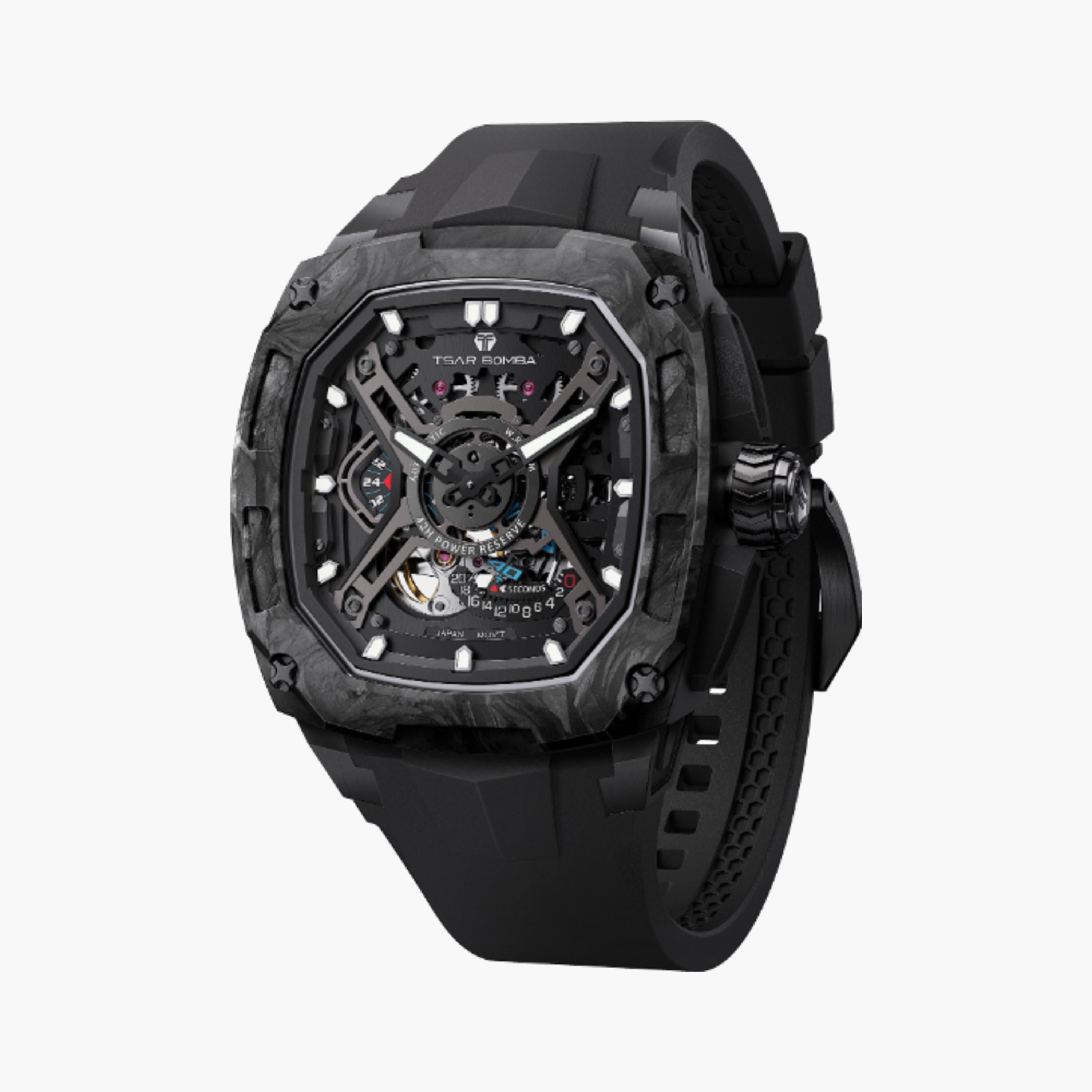 TSAR BOMBA Automatic Black Silicone Watch-men-watchesandjewellery-watches-image-2