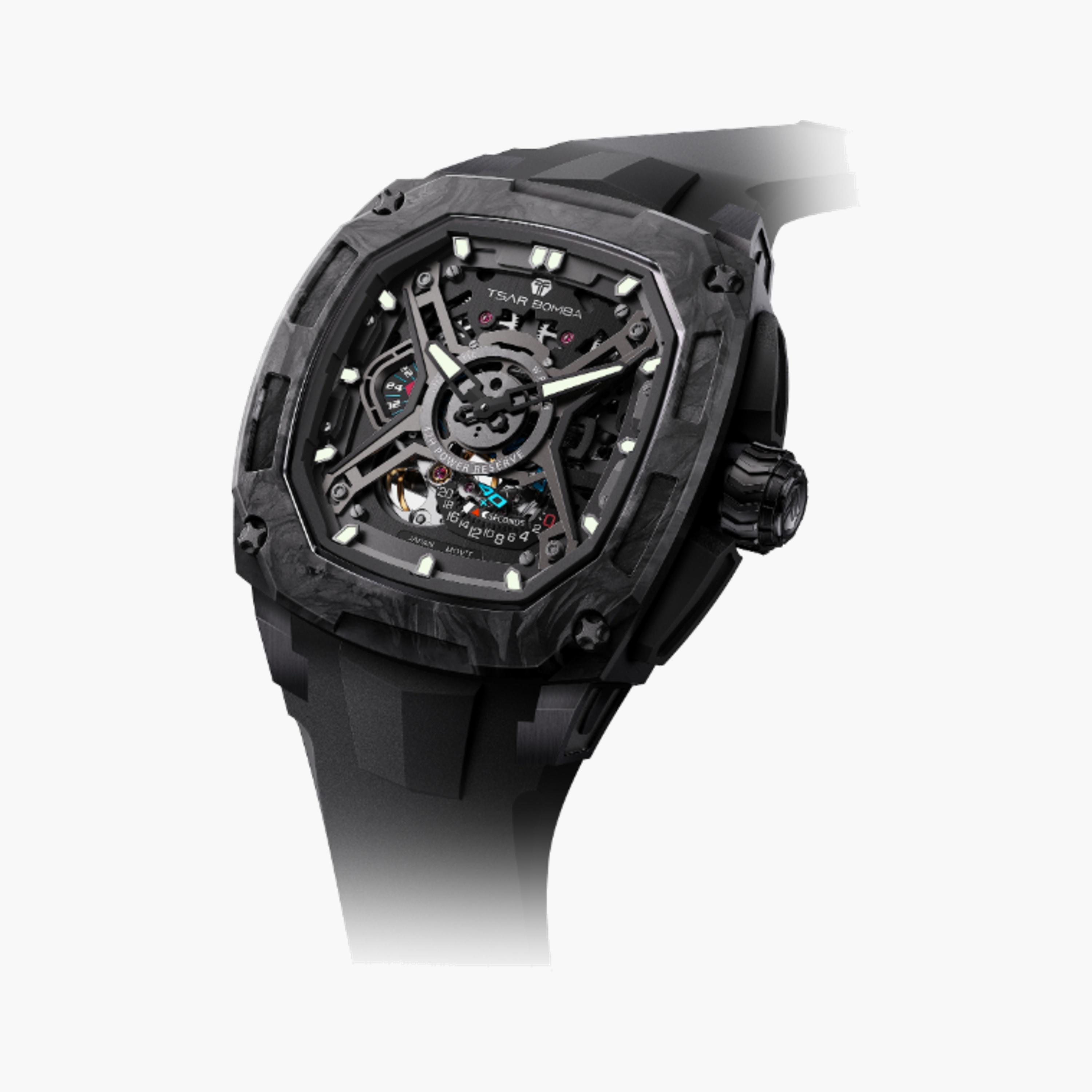 TSAR BOMBA Automatic Black Silicone Watch-men-watchesandjewellery-watches-image-3