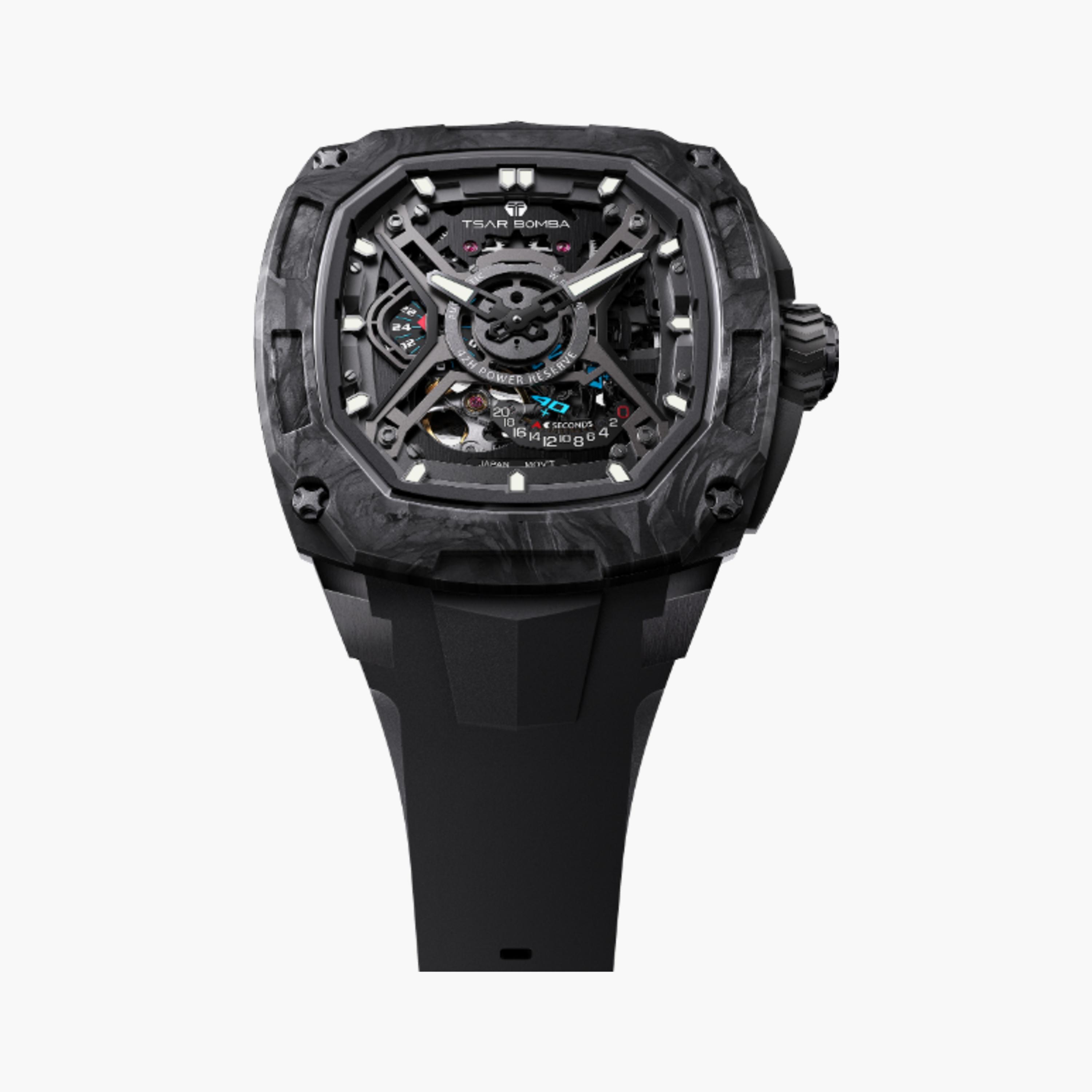 TSAR BOMBA Automatic Black Silicone Watch-men-watchesandjewellery-watches-image-4
