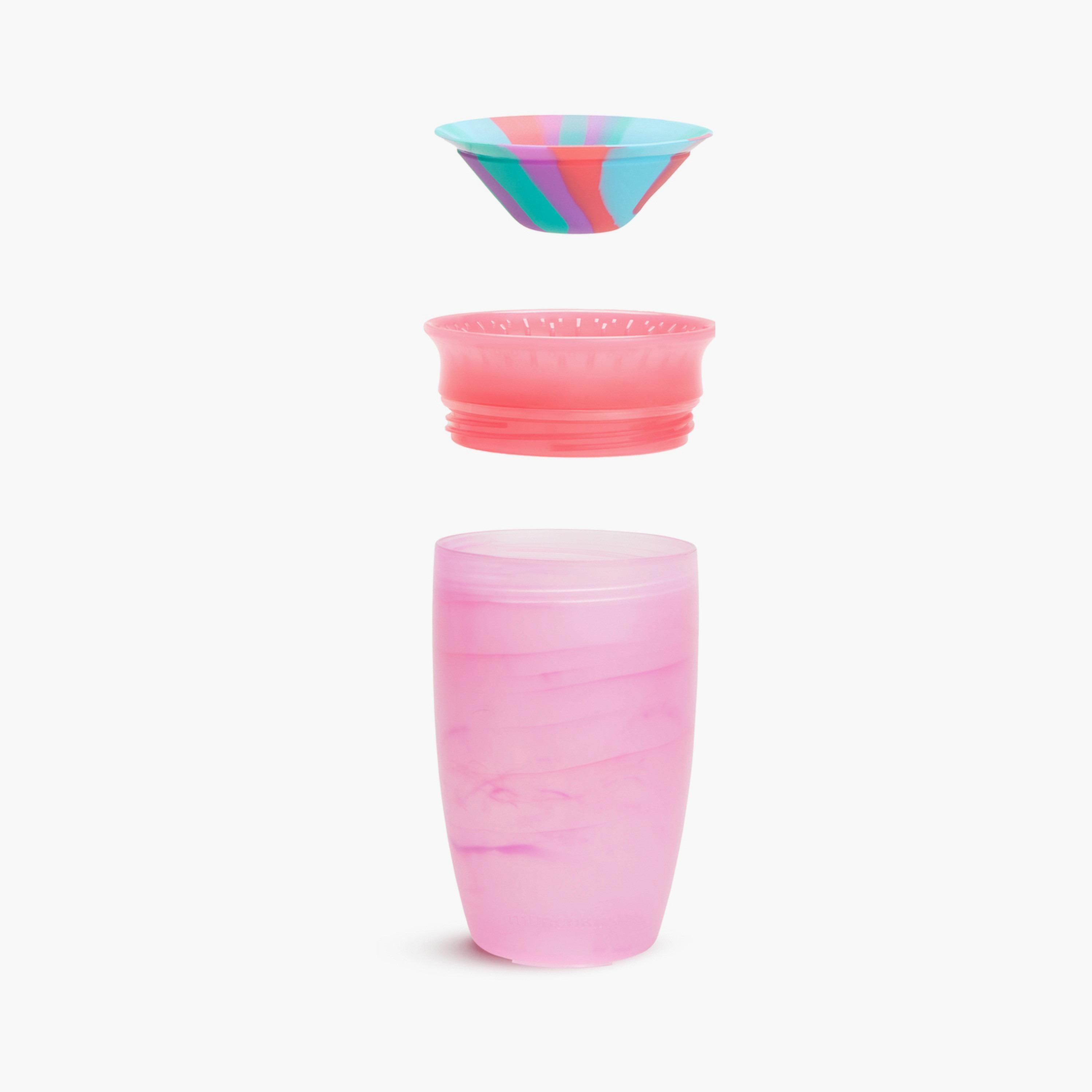 كوب الشرب ميراكل 360 درجة بنقشة تروبيكال سويرل - 10 أونصة - كوتن كاندي سويرل من مانشكين-baby-feeding-mealtimeessentials-image-3