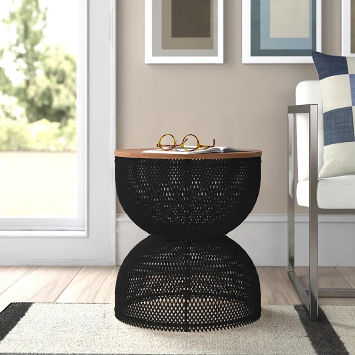 Malik Wooden Top Side Table