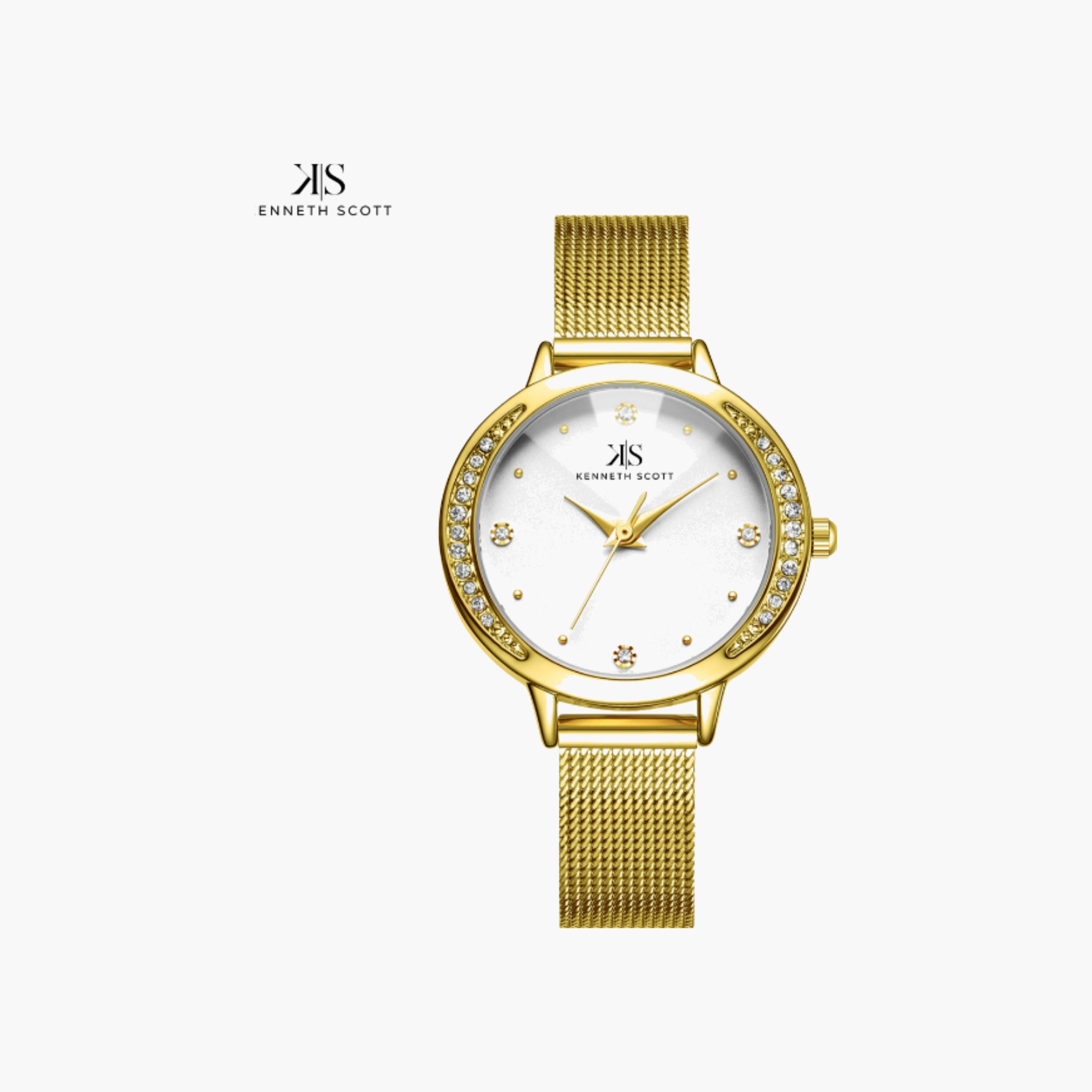 Kenneth Scott Women's Analog White Dial Watch-women-watchesandjewellery-watches-image-1