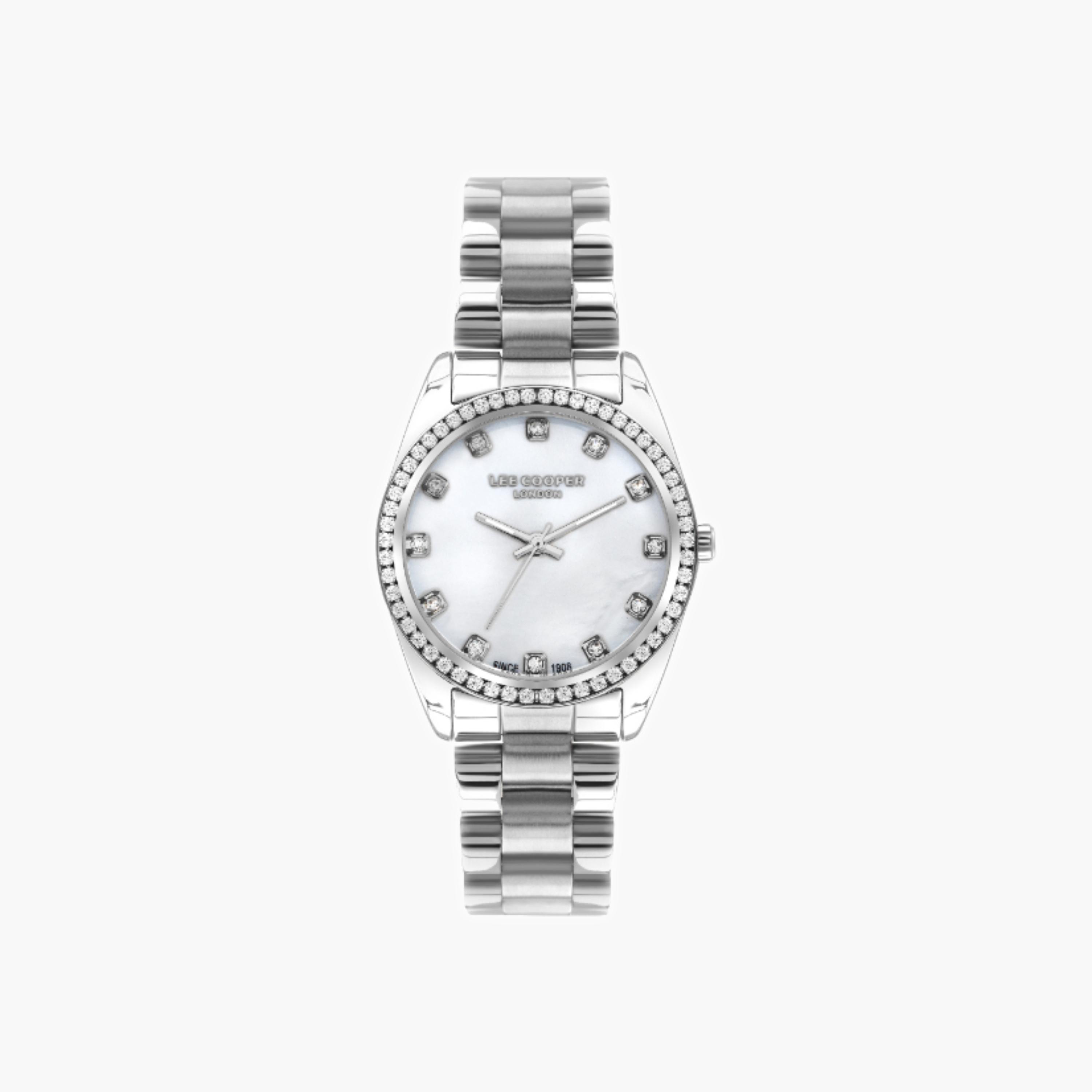 ساعة لي كوبر النسائية التناظرية ذات المينا البيضاء-men-watchesandjewellery-watches-image-1