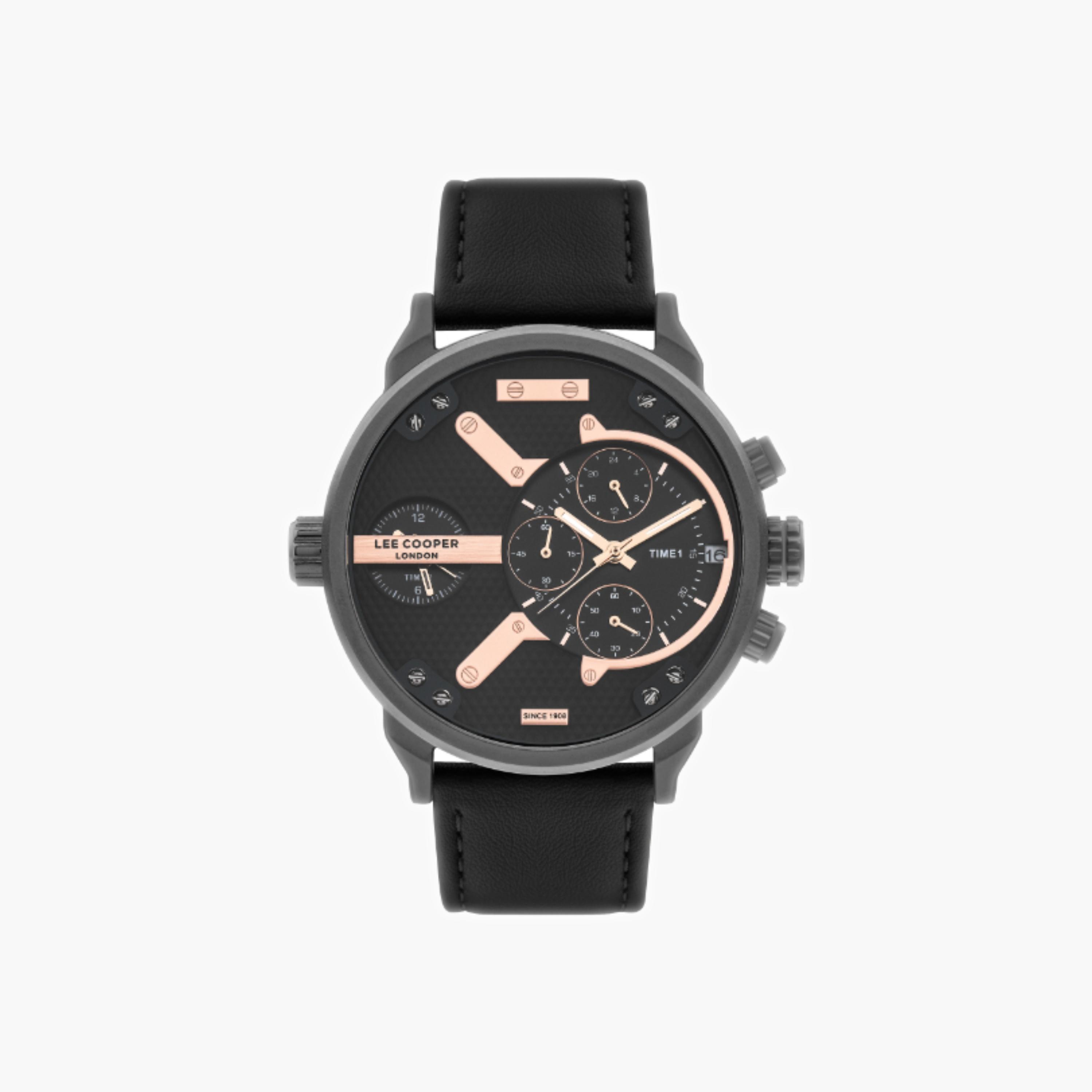 Lee Cooper Men's Multi Function Black Dial Watch-men-watchesandjewellery-watches-image-1