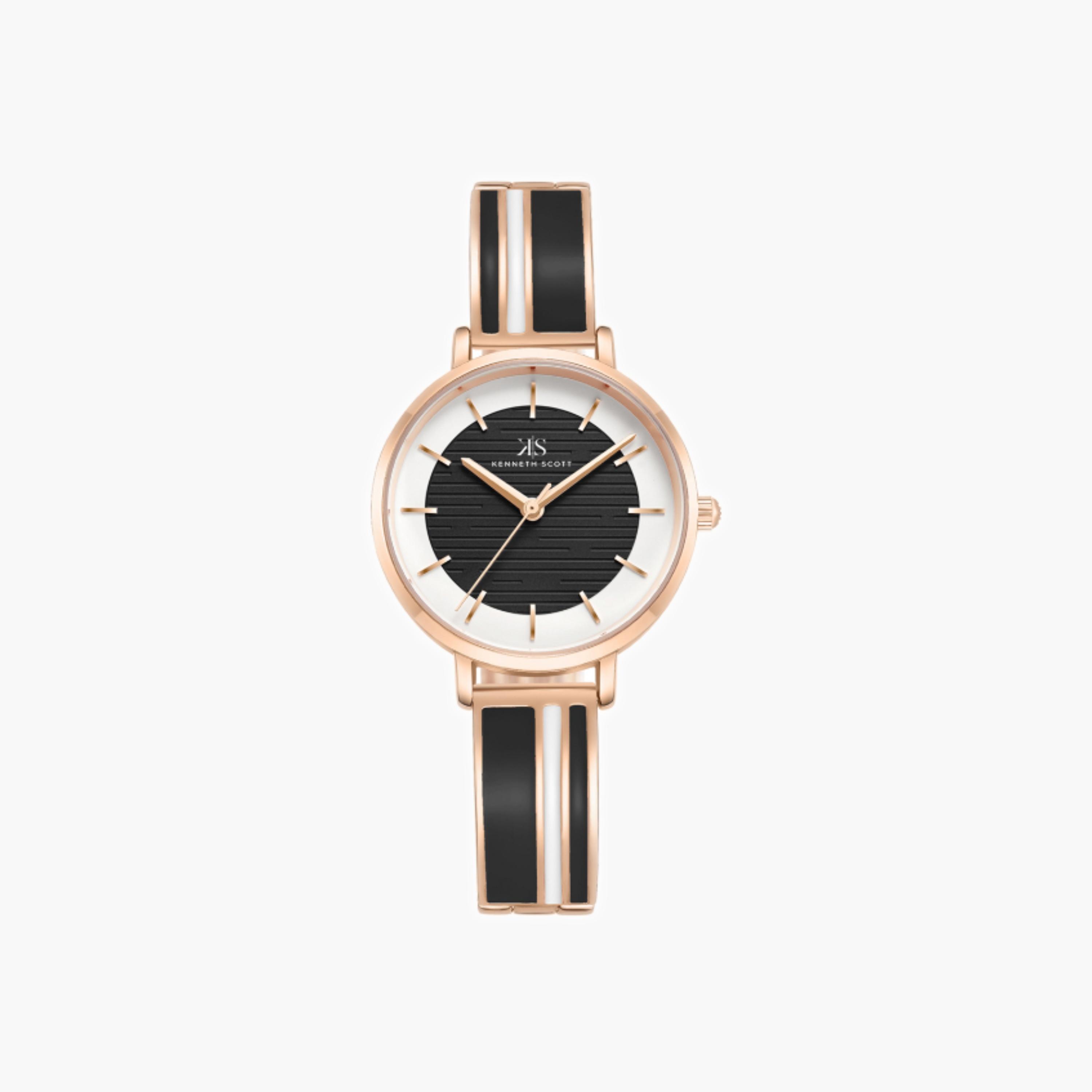 ساعة كينيث سكوت النسائية التناظرية ذات المينا السوداء-women-watchesandjewellery-watches-image-1