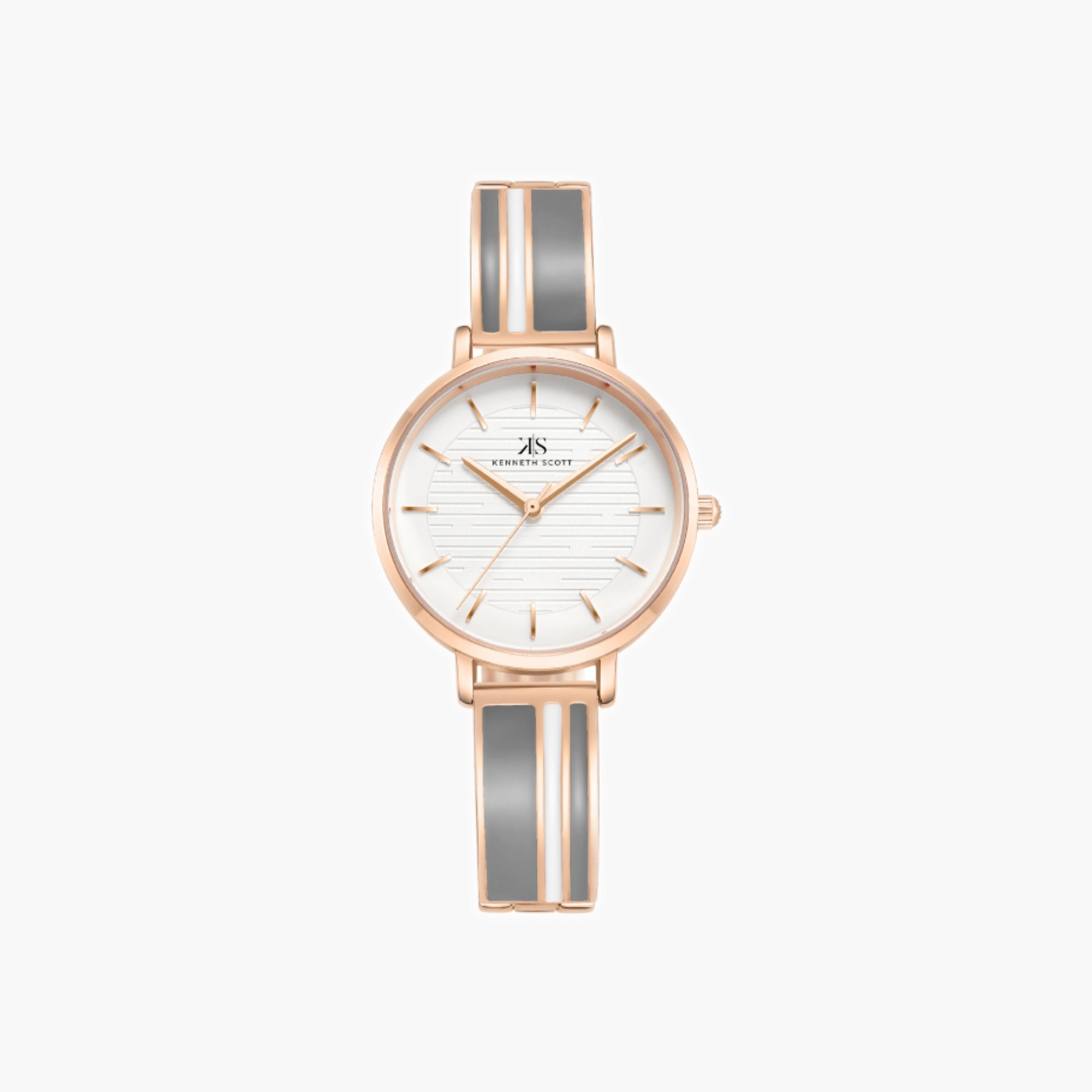ساعة كينيث سكوت النسائية التناظرية ذات المينا الرمادية-women-watchesandjewellery-watches-image-1