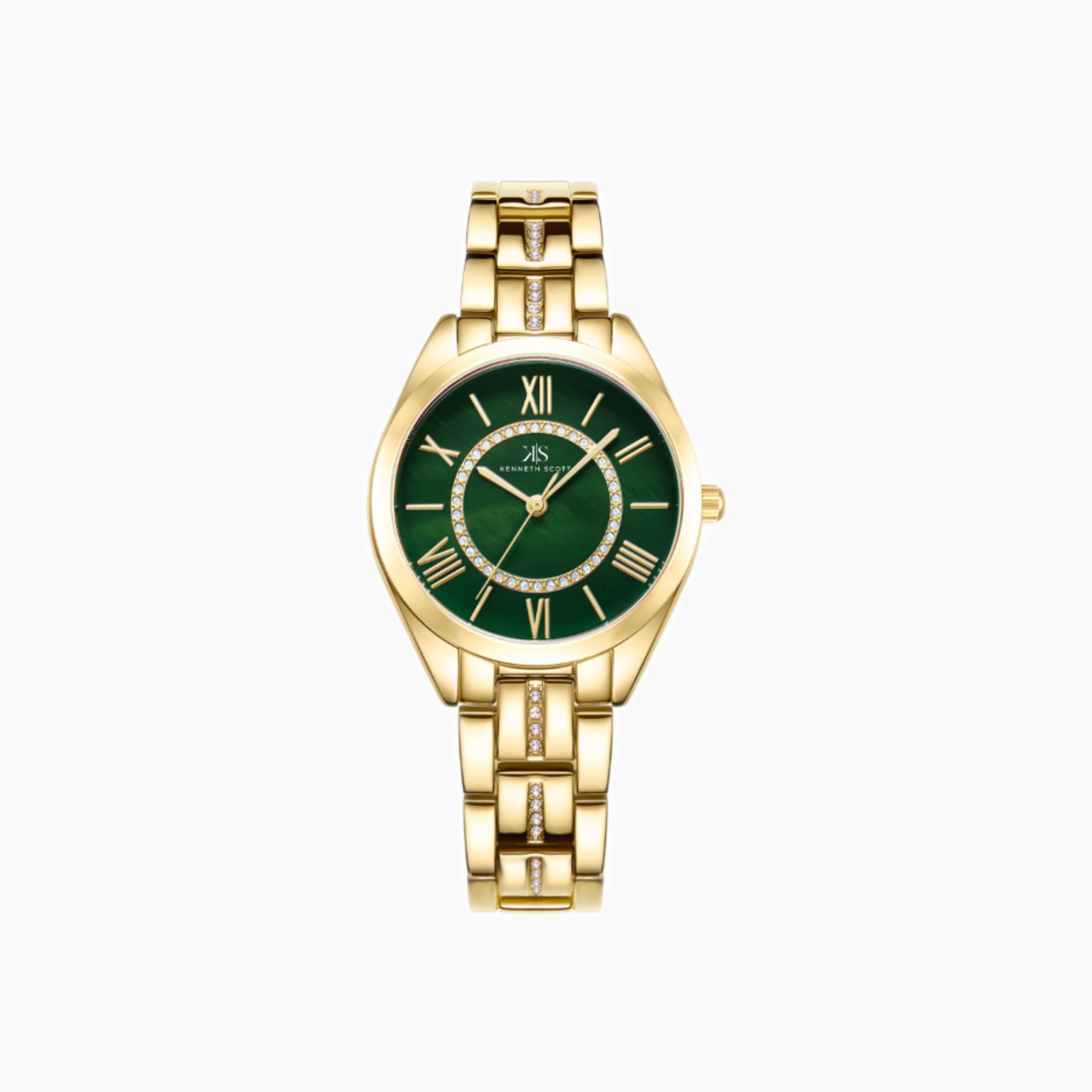 Kenneth Scott Women's Analog Green Dial Watch-women-watchesandjewellery-watches-image-1