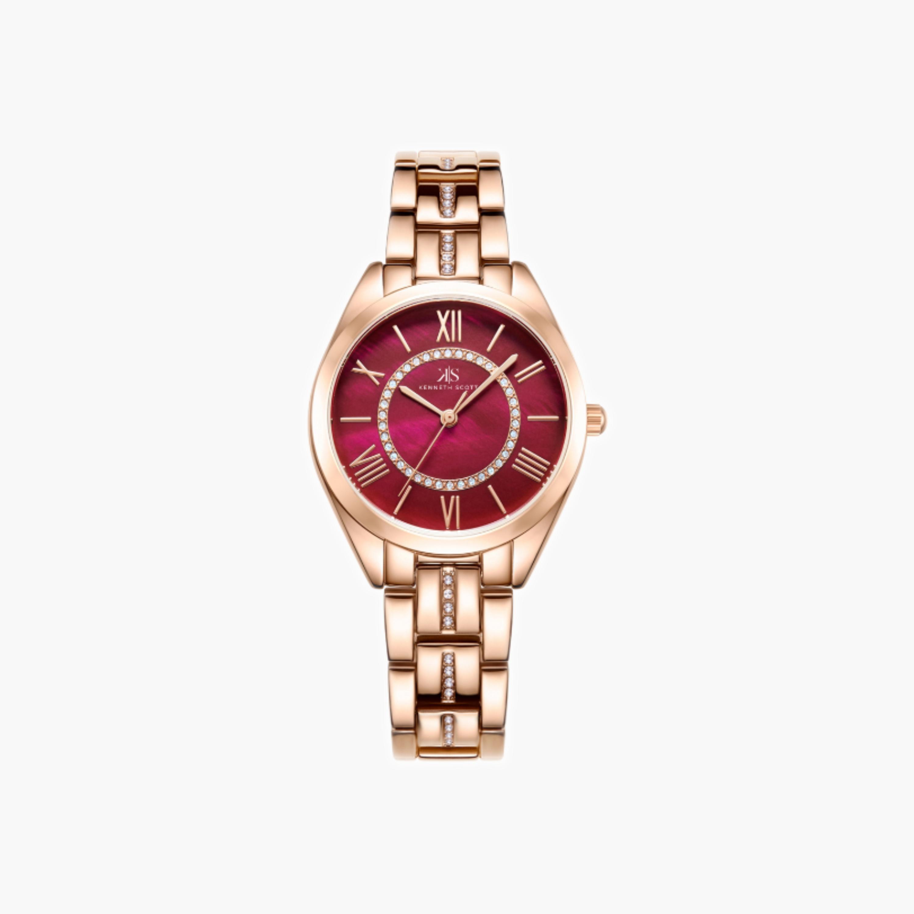 Kenneth Scott Women's Analog Red Dial Watch-women-watchesandjewellery-watches-image-1