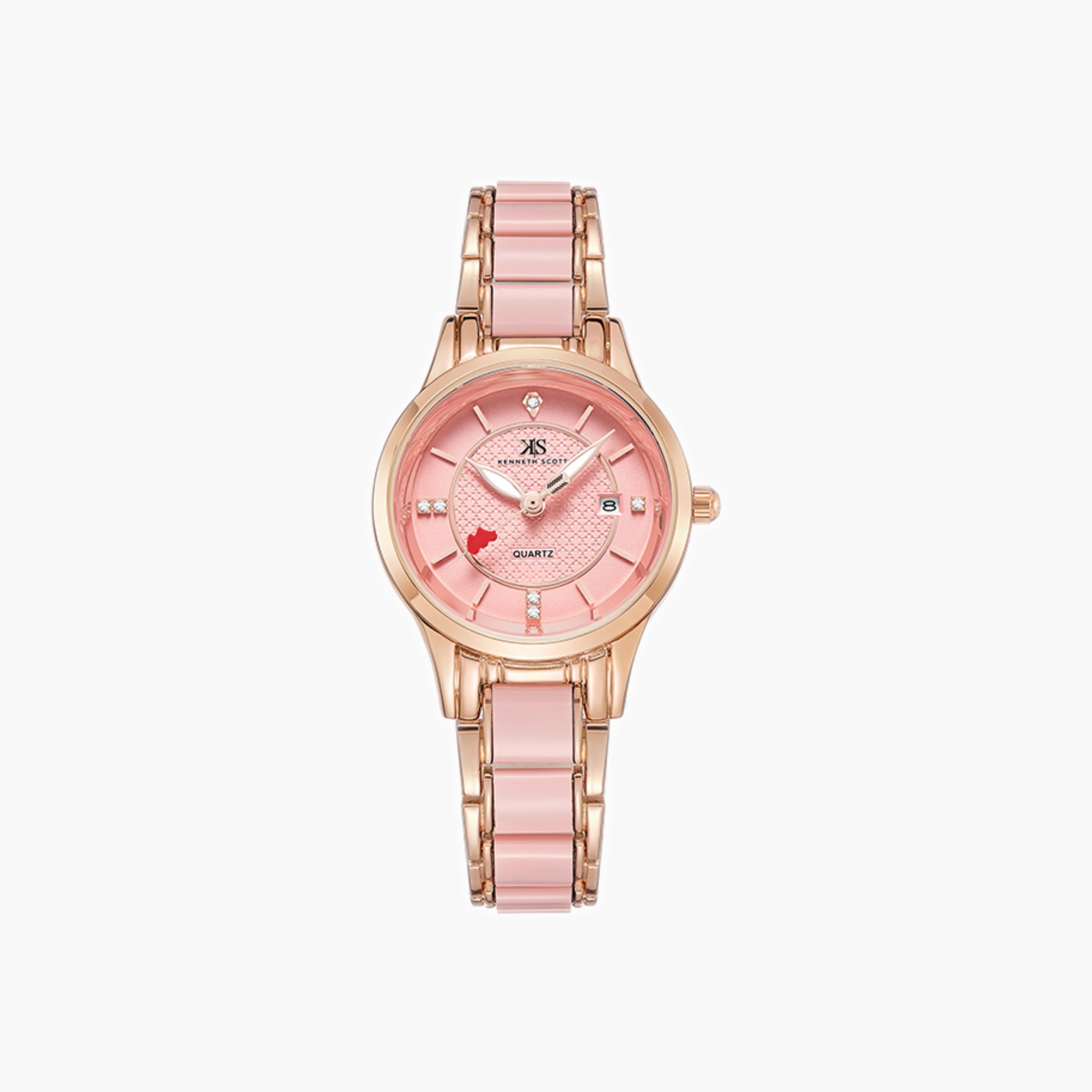 Kenneth Scott Women's Analog Pink Dial Watch-women-watchesandjewellery-watches-image-1