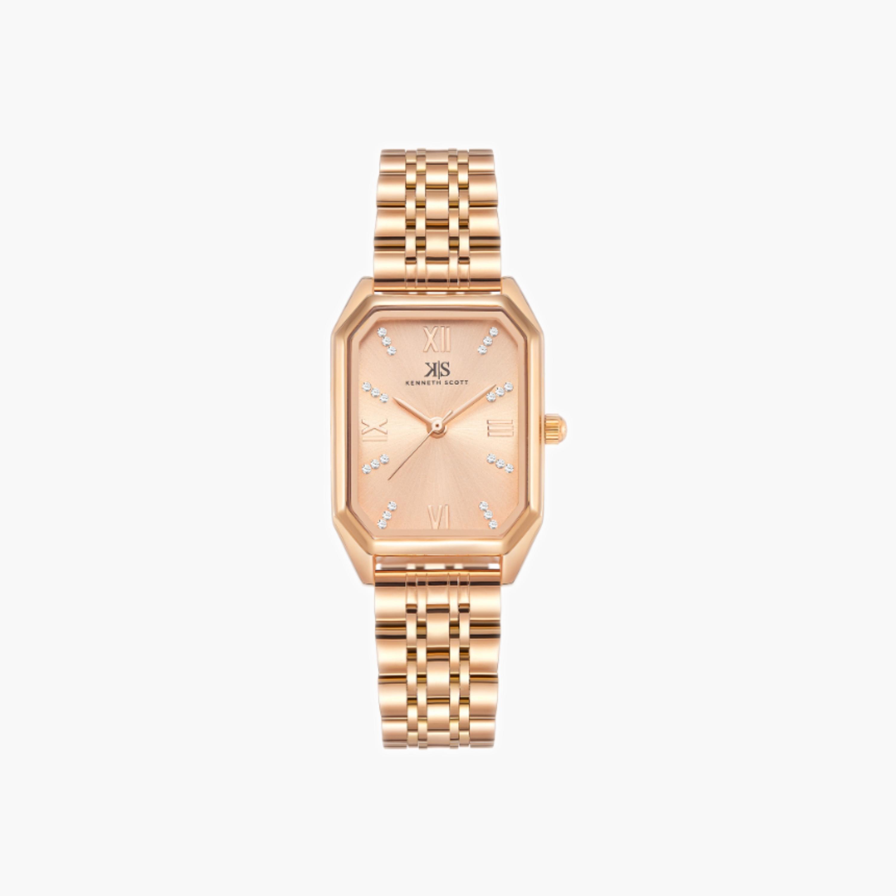 Kenneth Scott Women's Analog Rose Gold Dial Watch-women-watchesandjewellery-watches-image-1