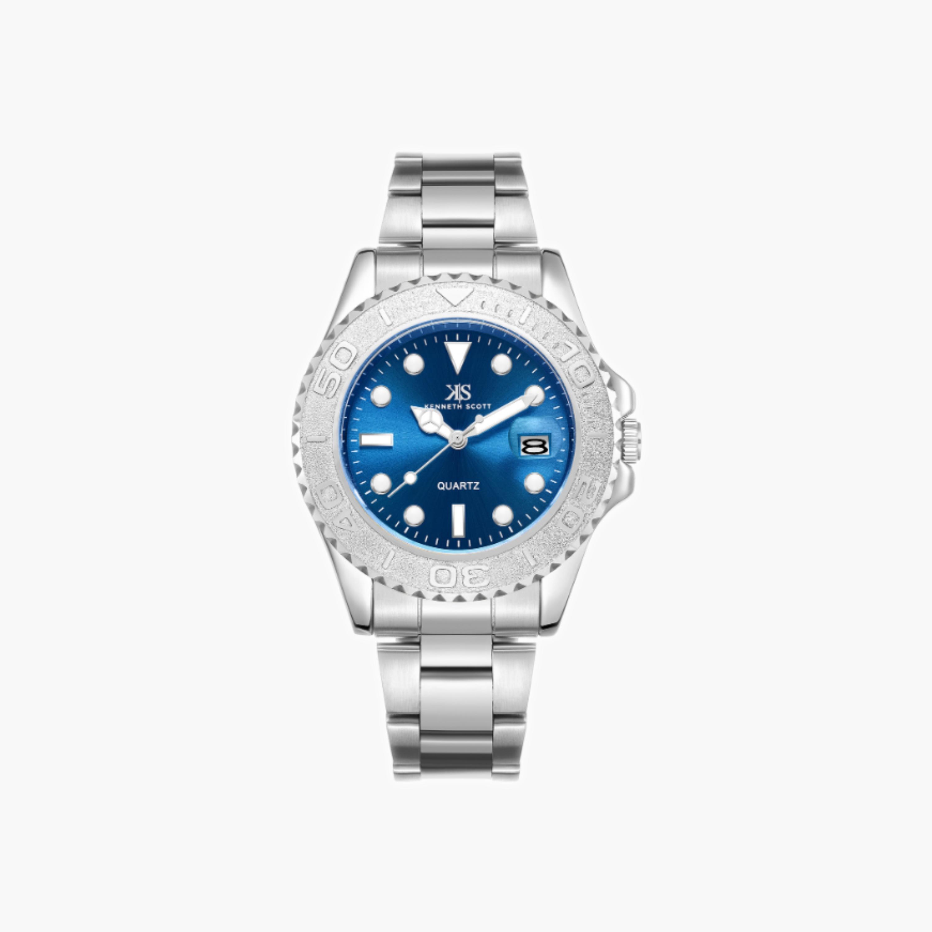 Kenneth Scott Men's Analog Blue Dial Watch-men-watchesandjewellery-watches-image-1