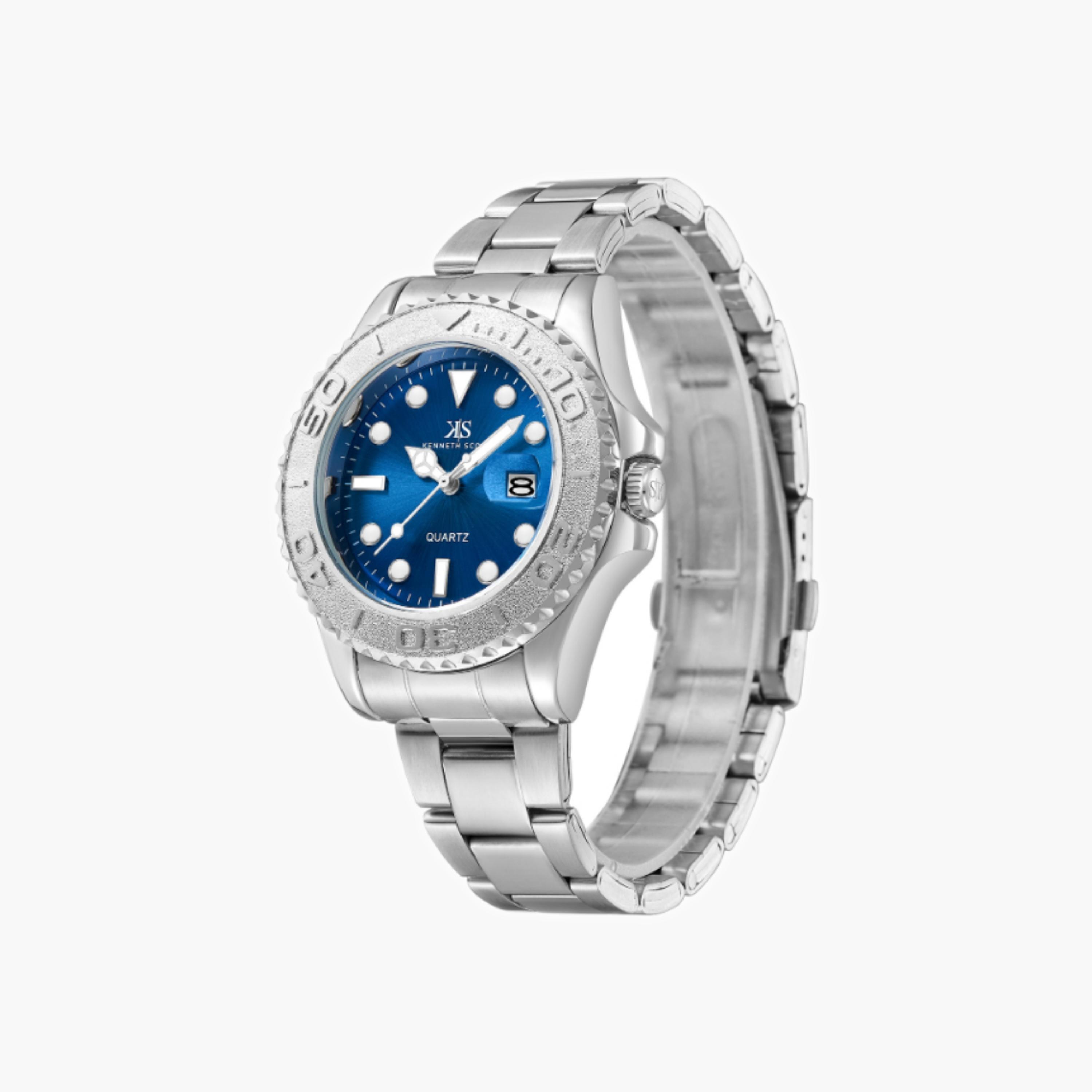 Kenneth Scott Men's Analog Blue Dial Watch-men-watchesandjewellery-watches-image-3