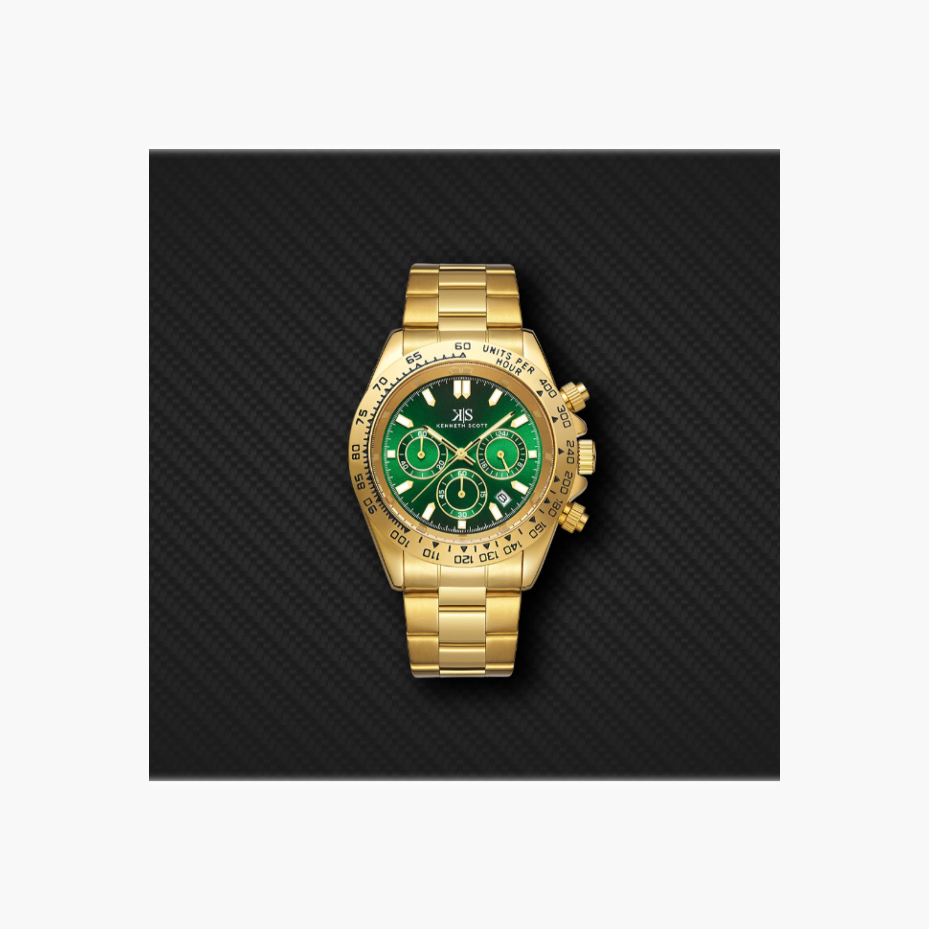 Kenneth Scott Men's Multi Function Green Dial Watch-men-watchesandjewellery-watches-image-2