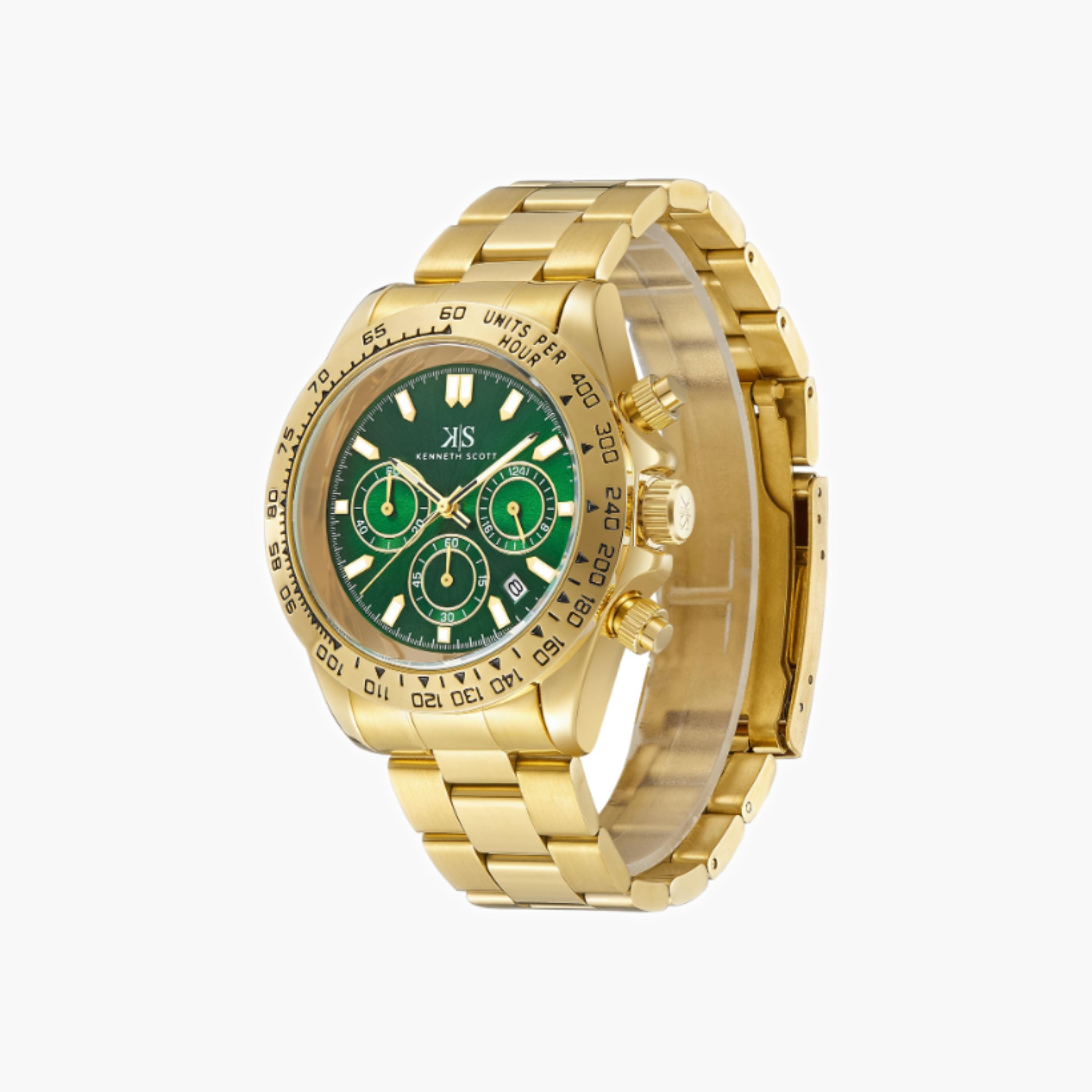 Kenneth Scott Men's Multi Function Green Dial Watch-men-watchesandjewellery-watches-image-3