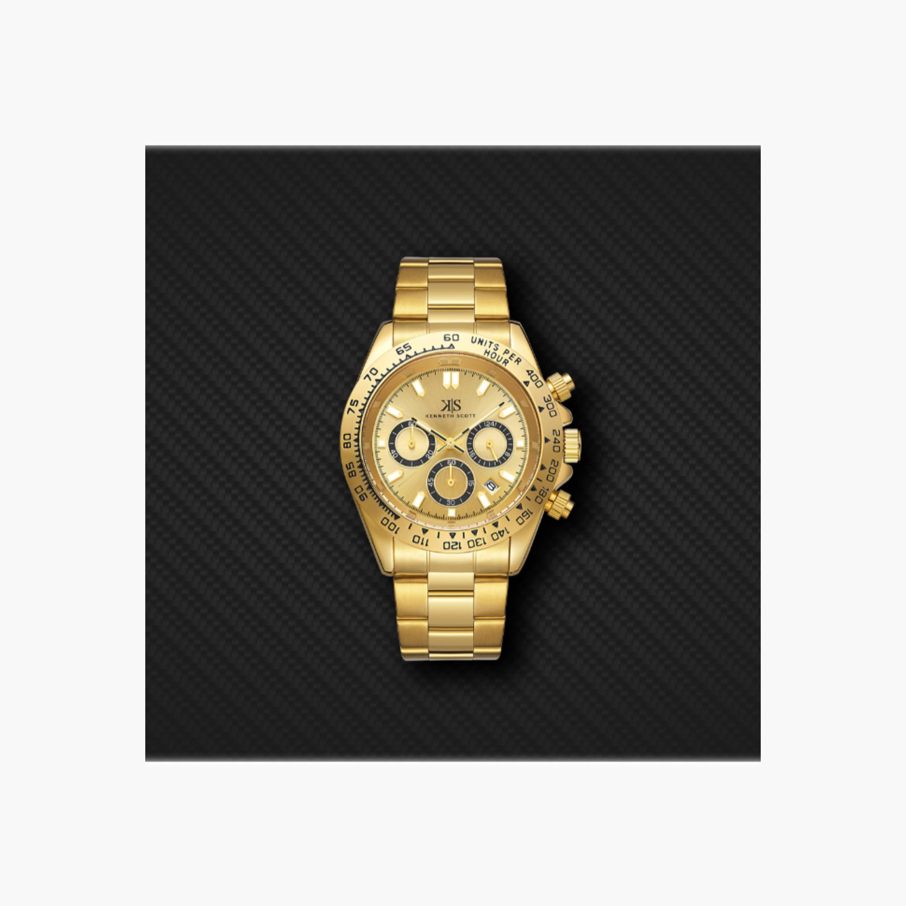 Kenneth Scott Men's Multi Function Champagne Dial Watch-men-watchesandjewellery-watches-image-5