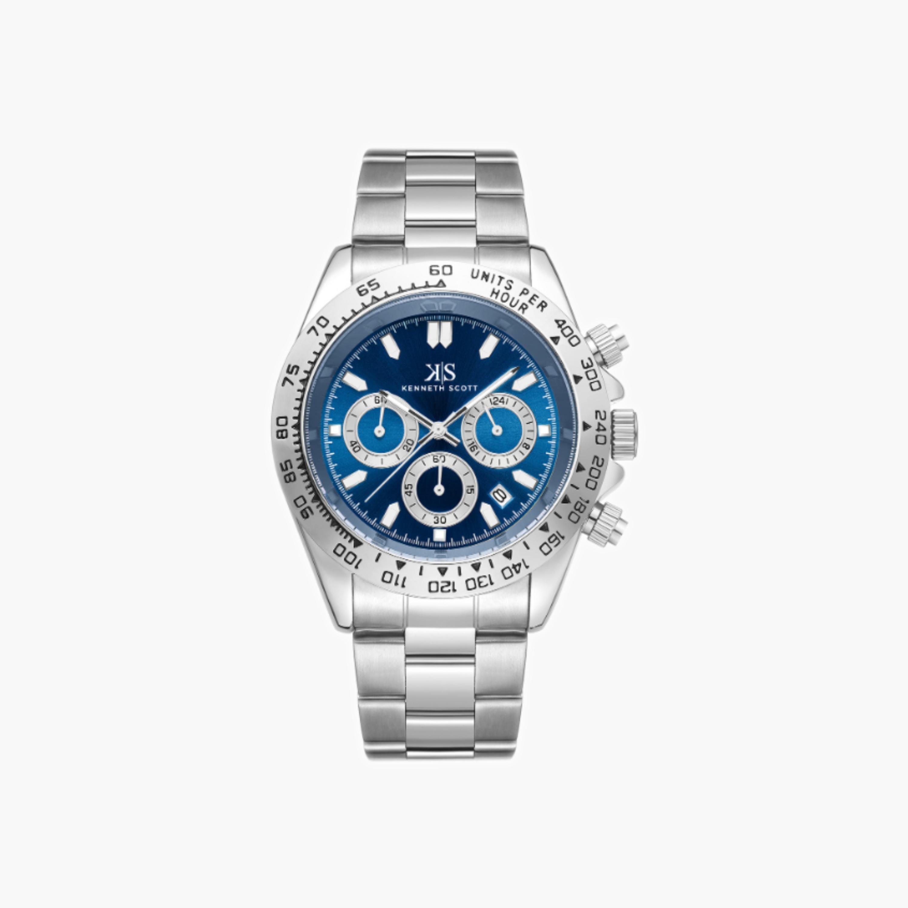 Kenneth Scott Men's Multi Function Blue Dial Watch-men-watchesandjewellery-watches-image-1