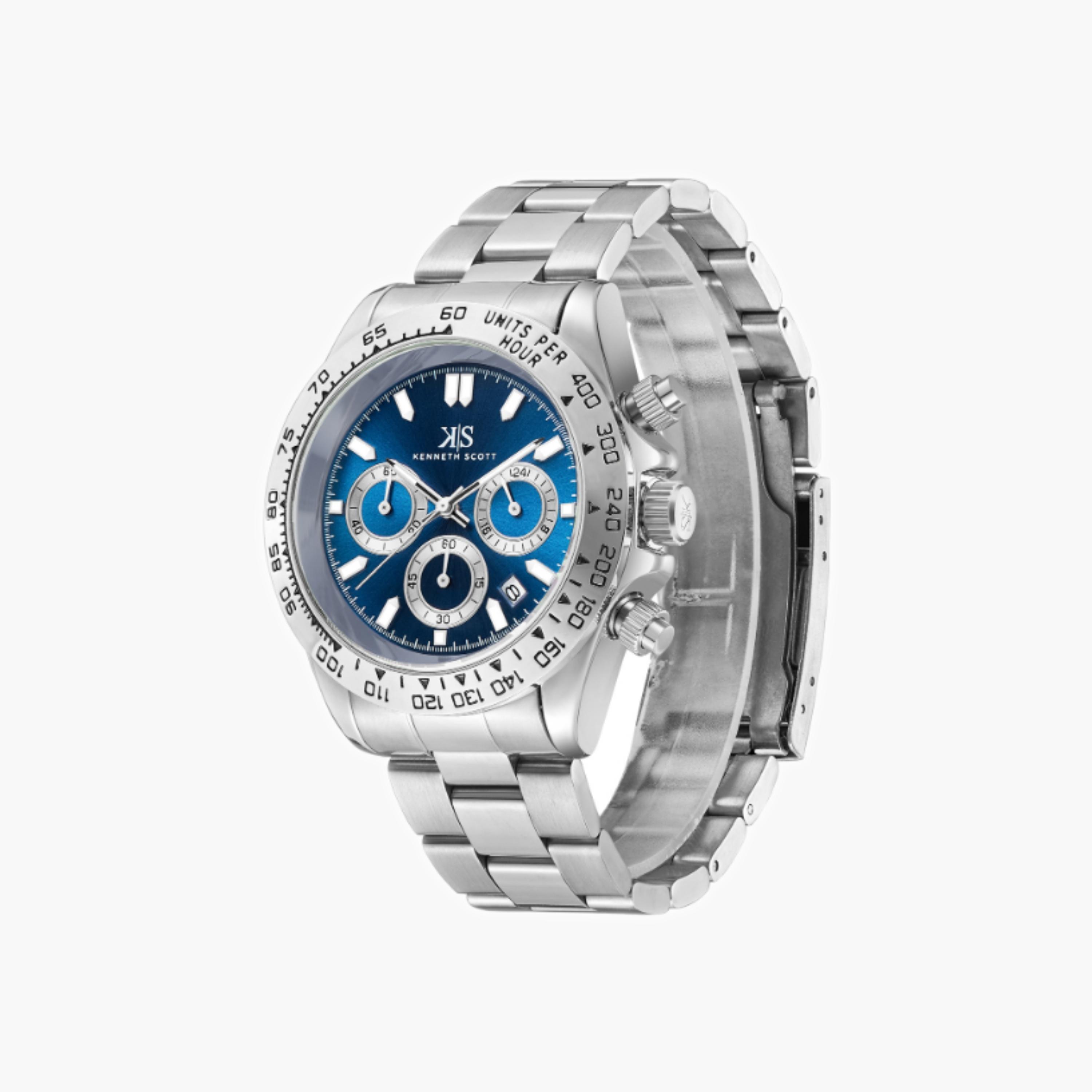 Kenneth Scott Men's Multi Function Blue Dial Watch-men-watchesandjewellery-watches-image-2