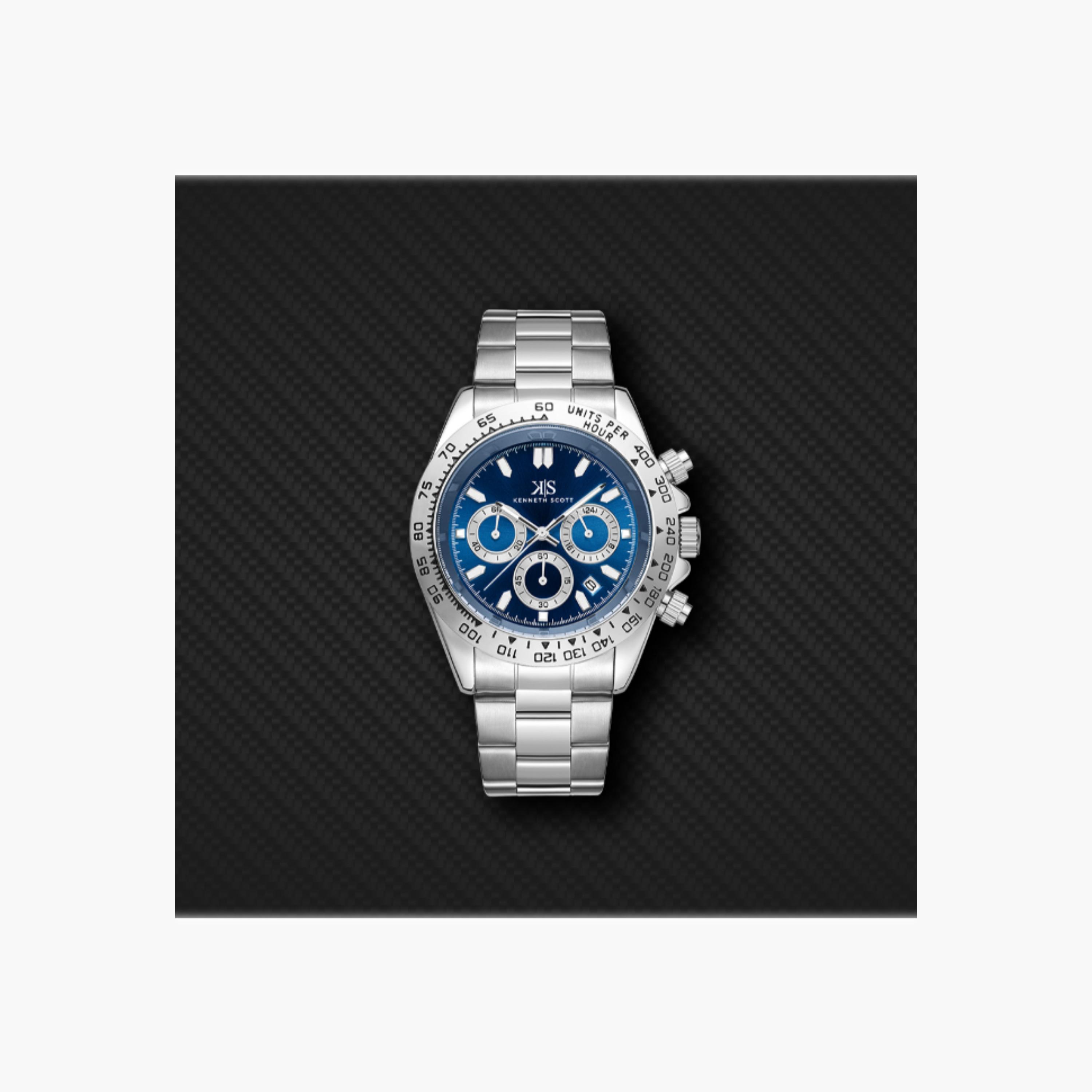 Kenneth Scott Men's Multi Function Blue Dial Watch-men-watchesandjewellery-watches-image-5