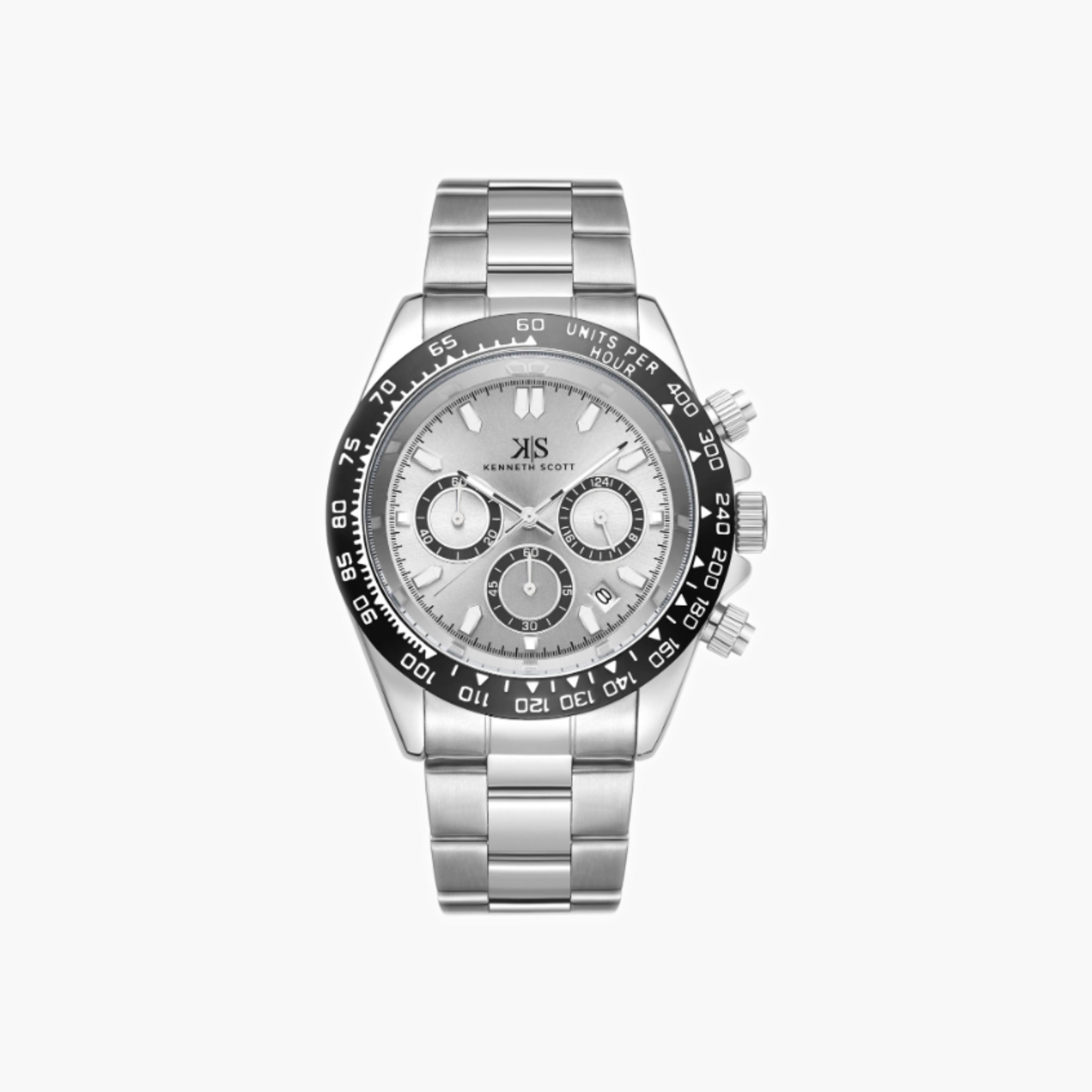 Kenneth Scott Men's Multi Function White Dial Watch-men-watchesandjewellery-watches-image-1