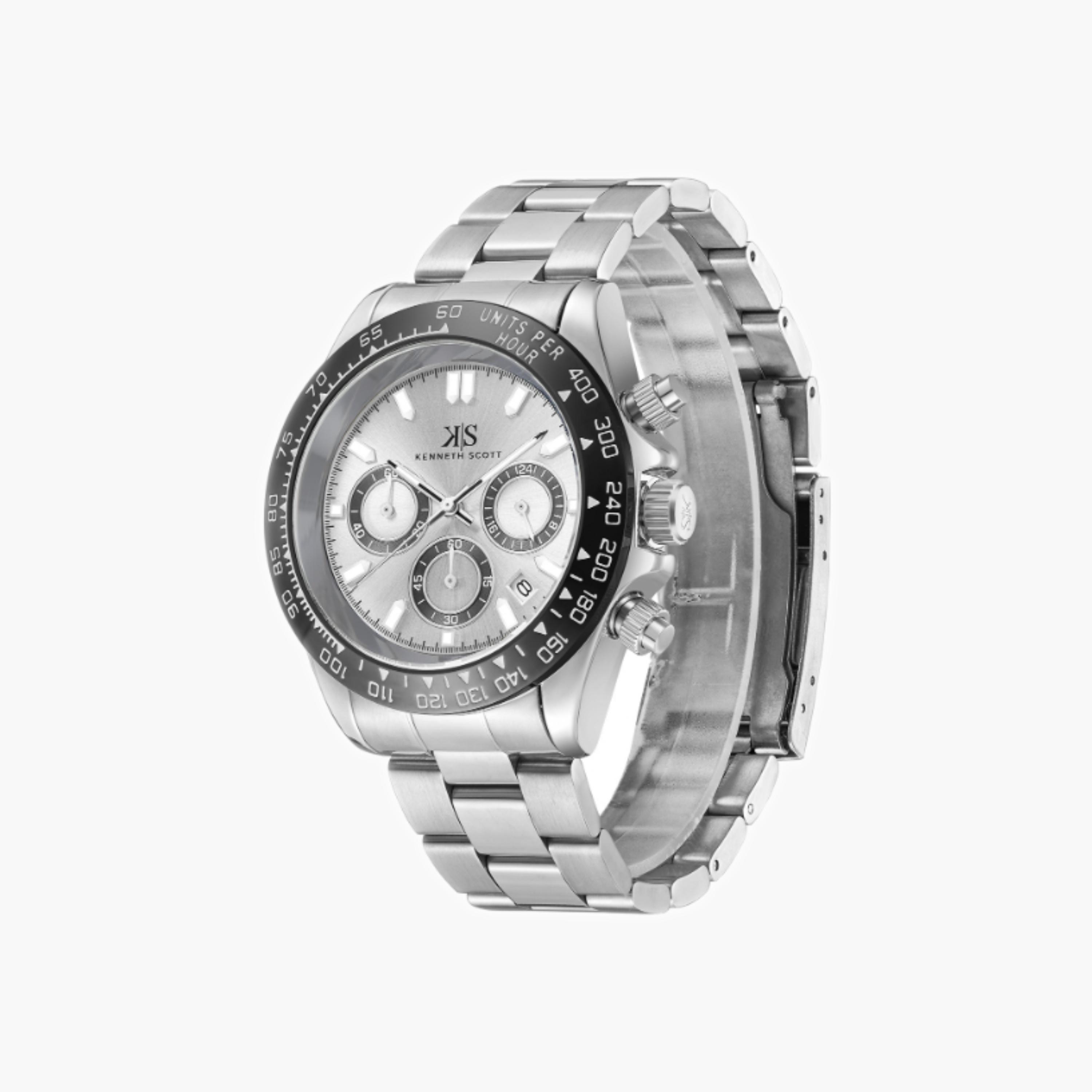 Kenneth Scott Men's Multi Function White Dial Watch-men-watchesandjewellery-watches-image-3