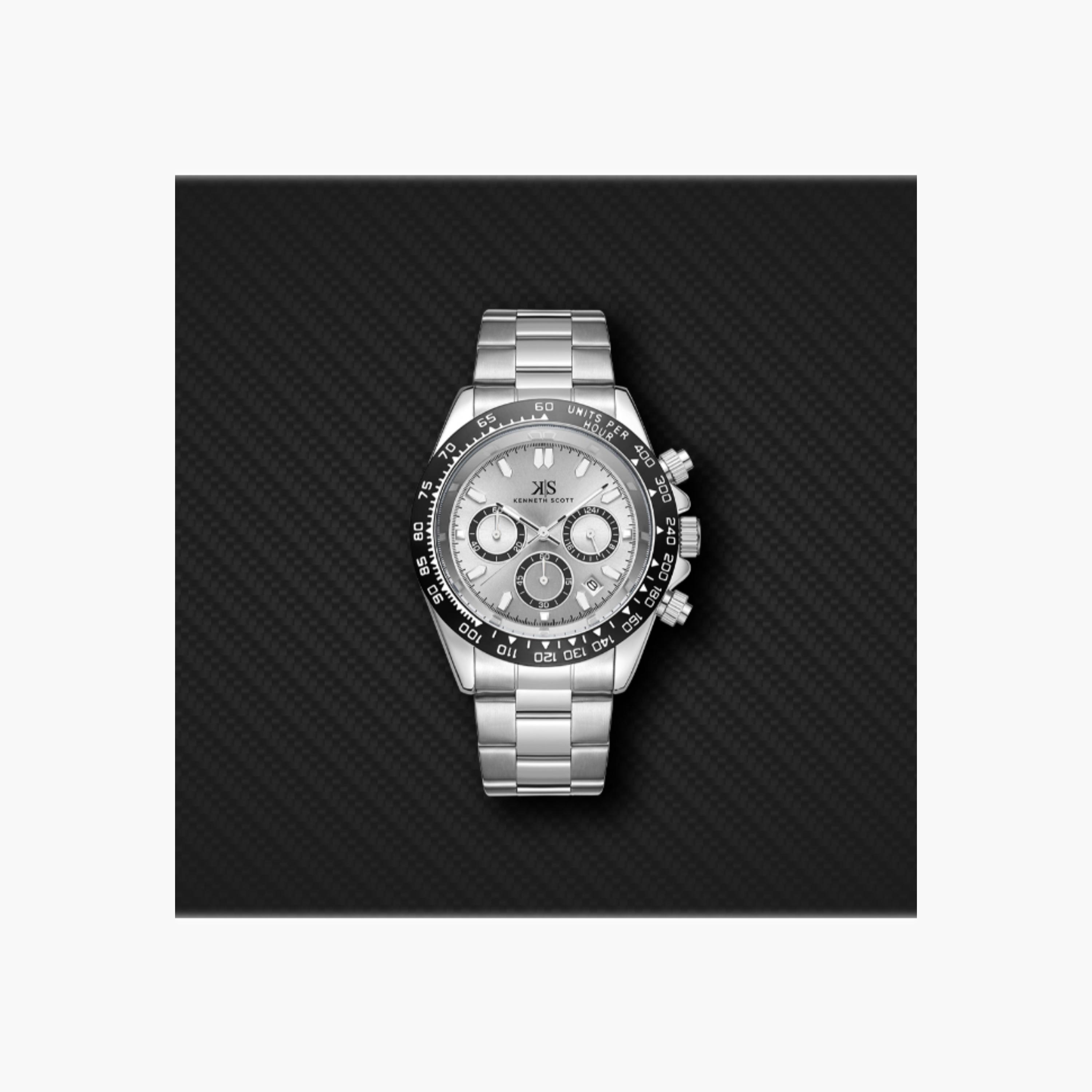 Kenneth Scott Men's Multi Function White Dial Watch-men-watchesandjewellery-watches-image-4