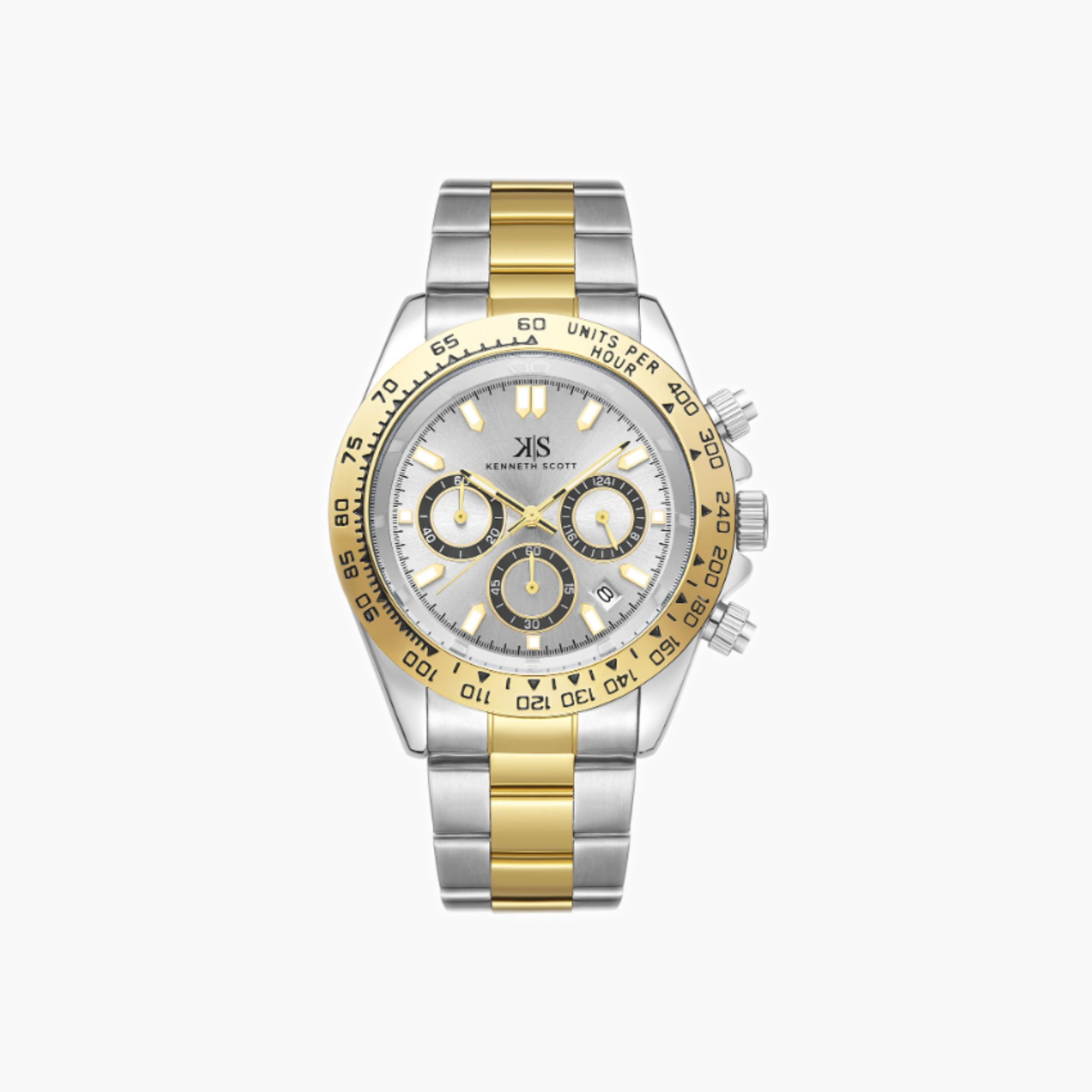 Kenneth Scott Men's Multi Function White Dial Watch-men-watchesandjewellery-watches-image-1