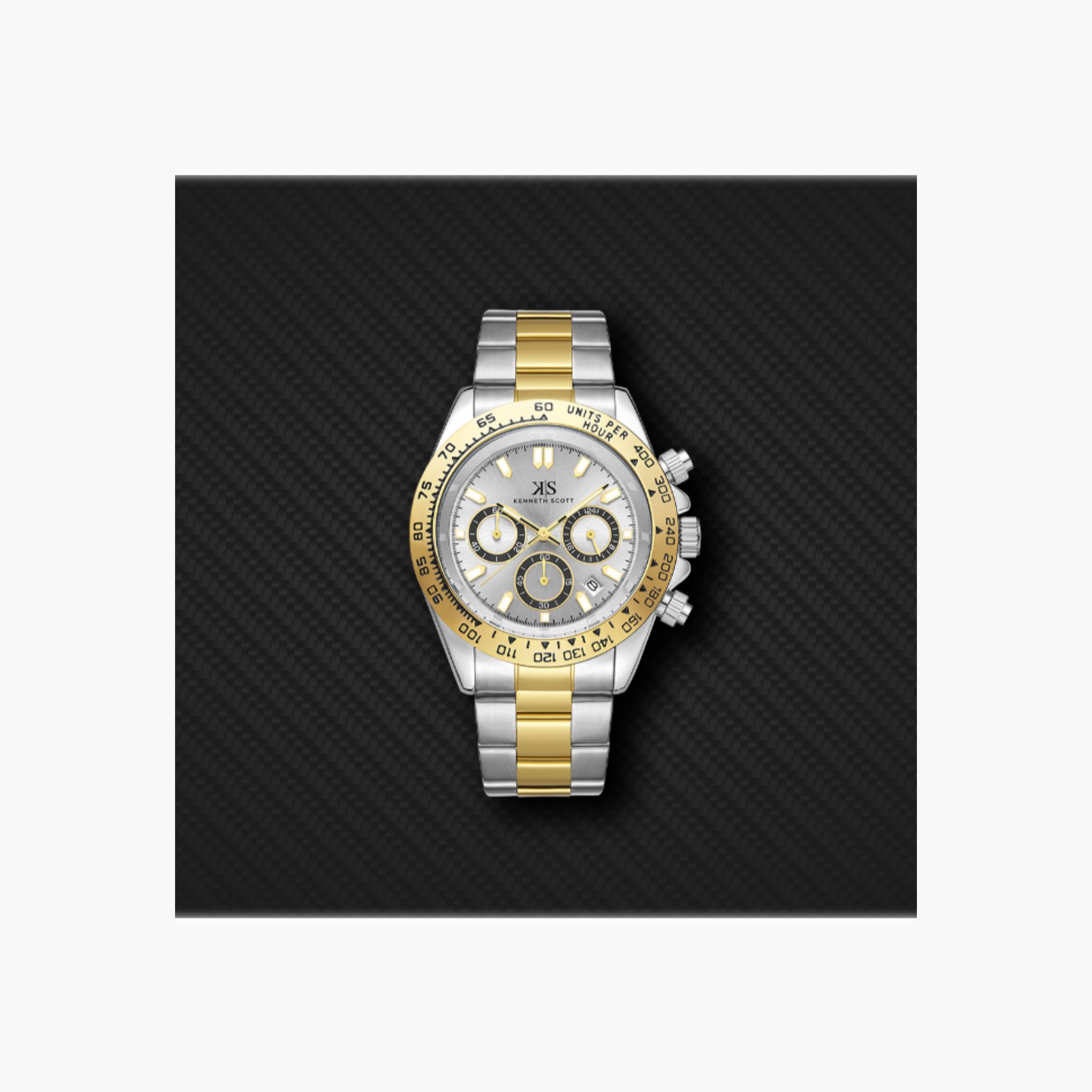 Kenneth Scott Men's Multi Function White Dial Watch-men-watchesandjewellery-watches-image-2