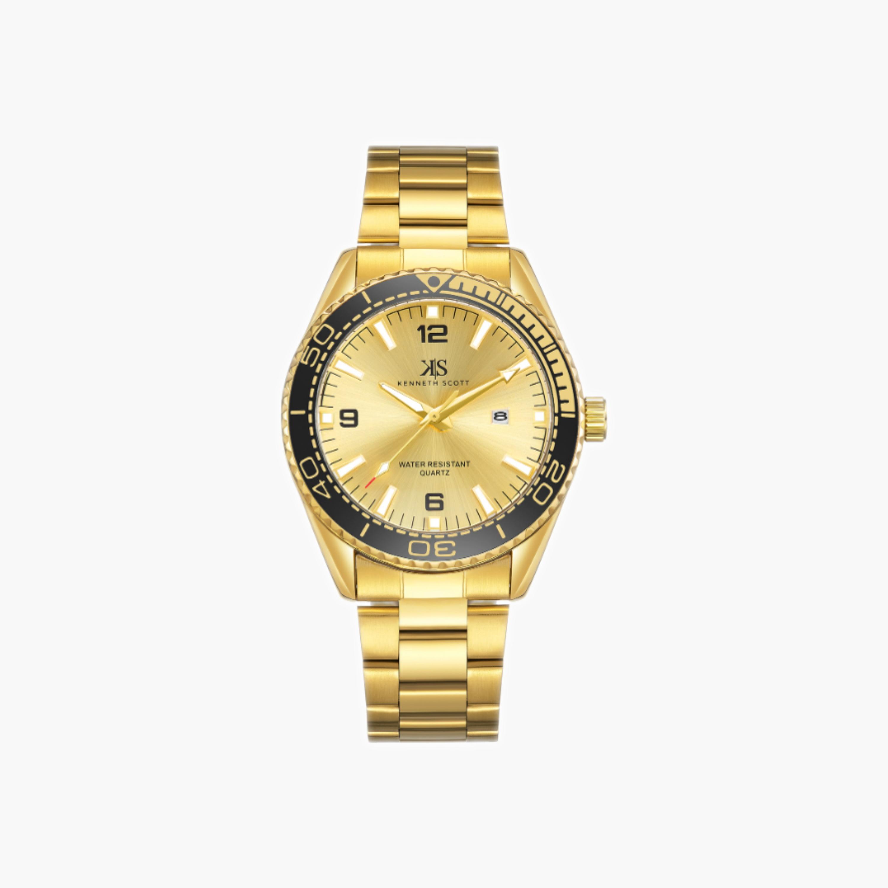 Kenneth Scott Men's Analog Champagne Dial Watch-men-watchesandjewellery-watches-image-1