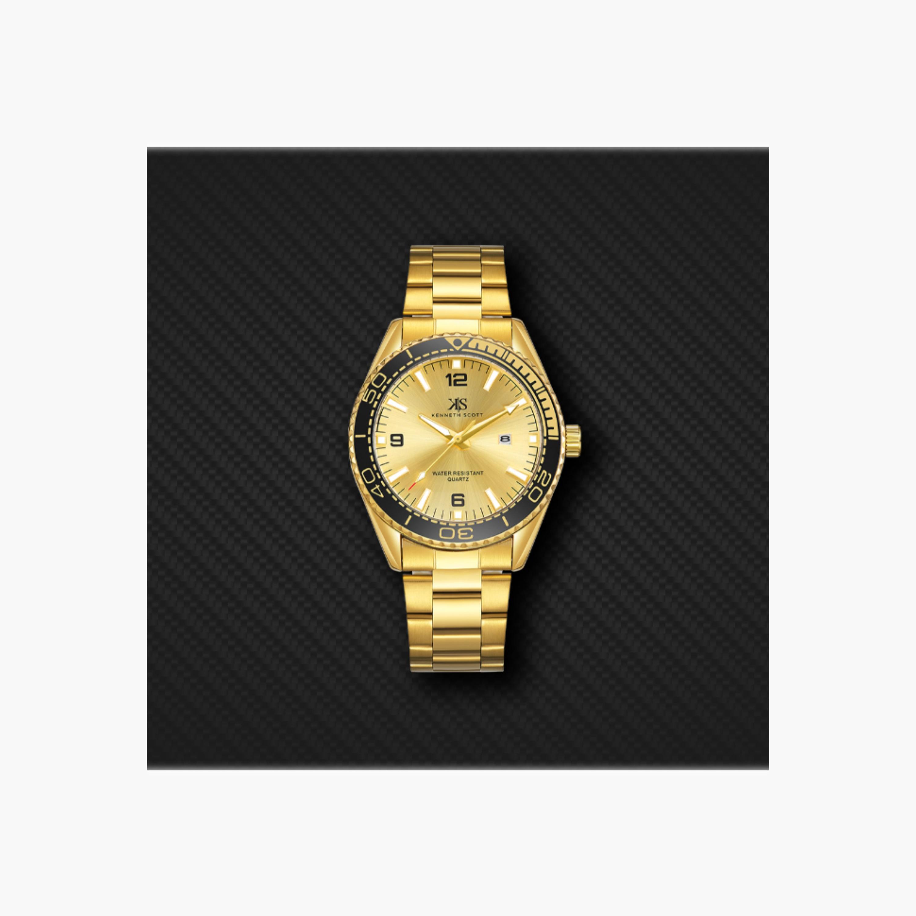 Kenneth Scott Men's Analog Champagne Dial Watch-men-watchesandjewellery-watches-image-2