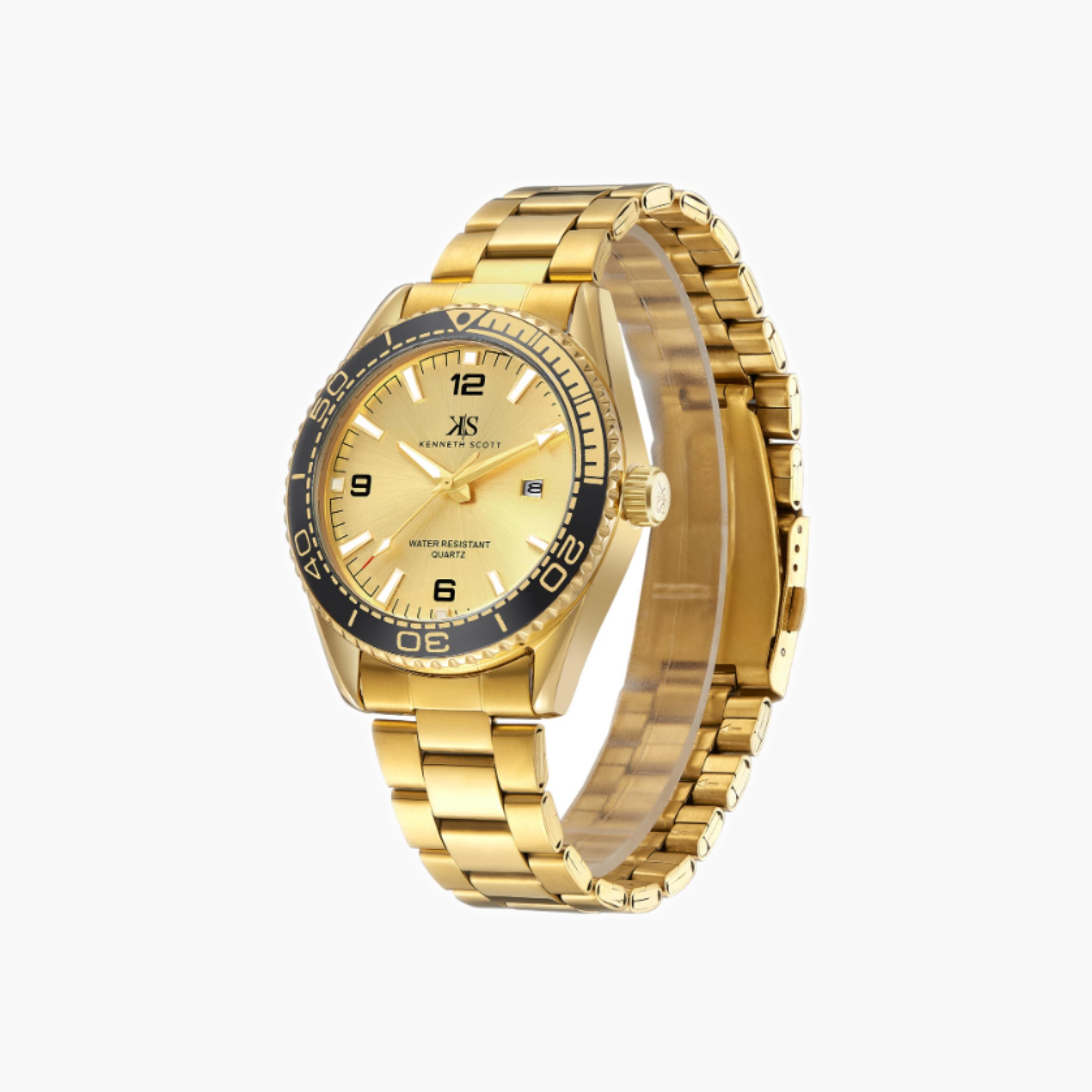 Kenneth Scott Men's Analog Champagne Dial Watch-men-watchesandjewellery-watches-image-5