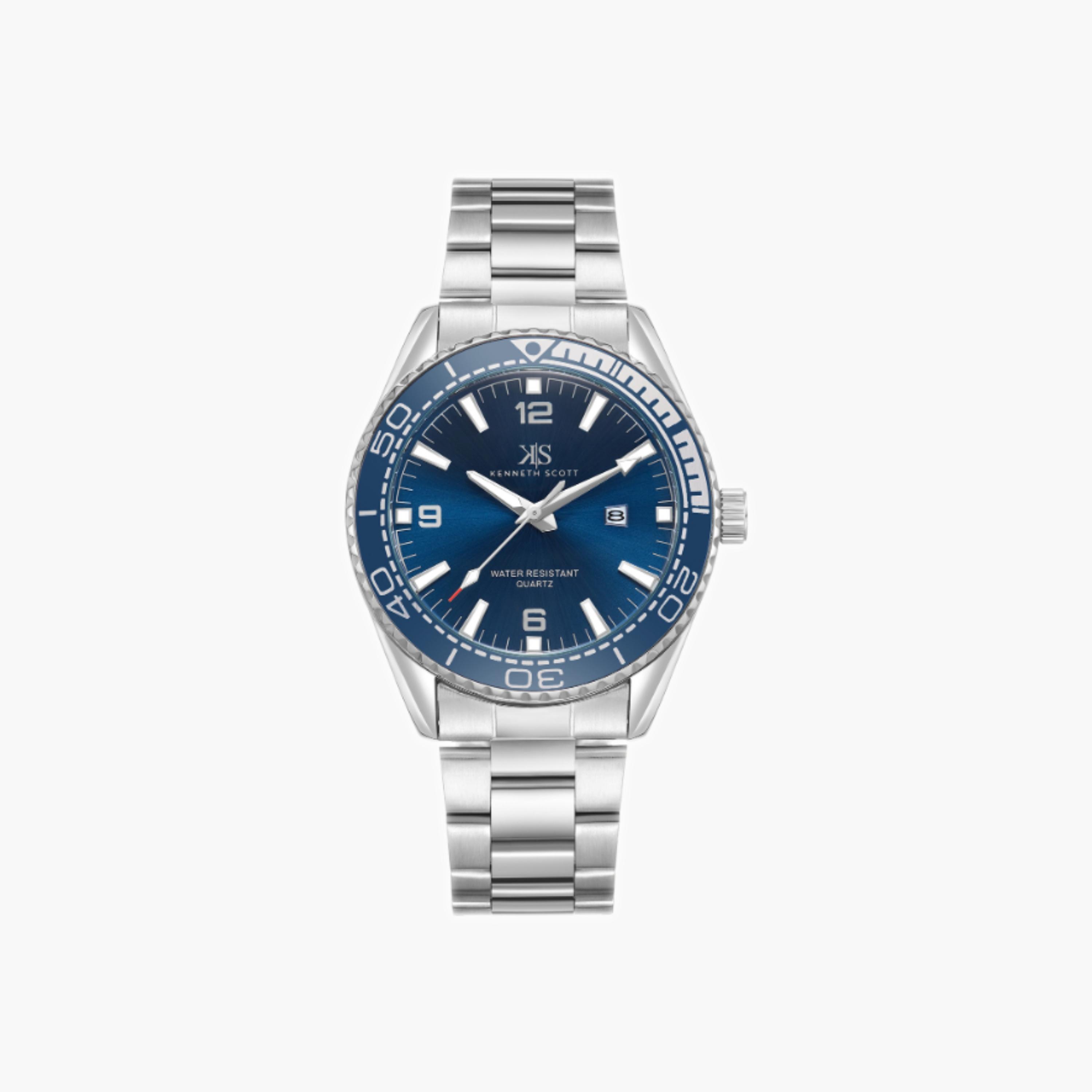 Kenneth Scott Men's Analog Dark Blue Dial Watch-men-watchesandjewellery-watches-image-1
