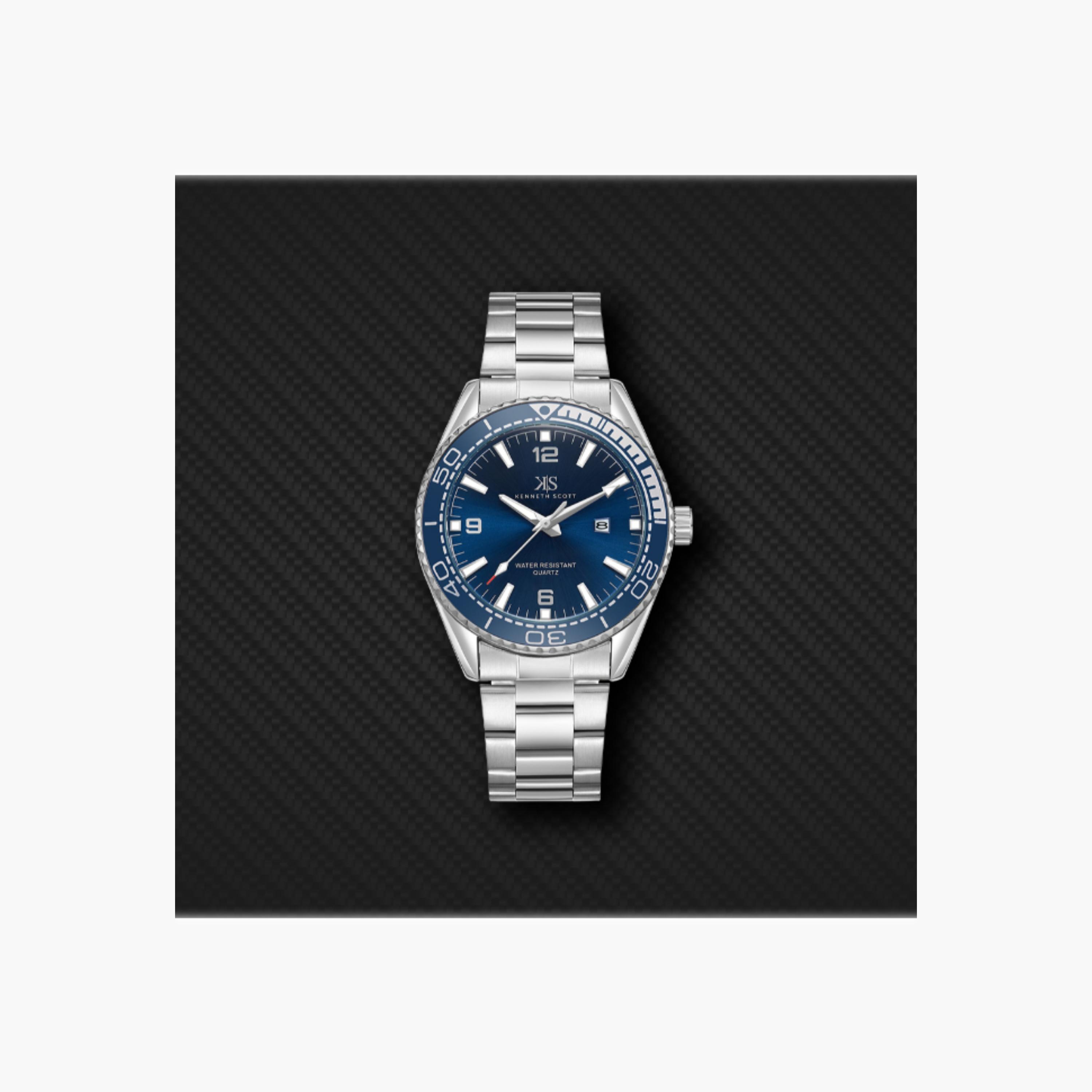 Kenneth Scott Men's Analog Dark Blue Dial Watch-men-watchesandjewellery-watches-image-5