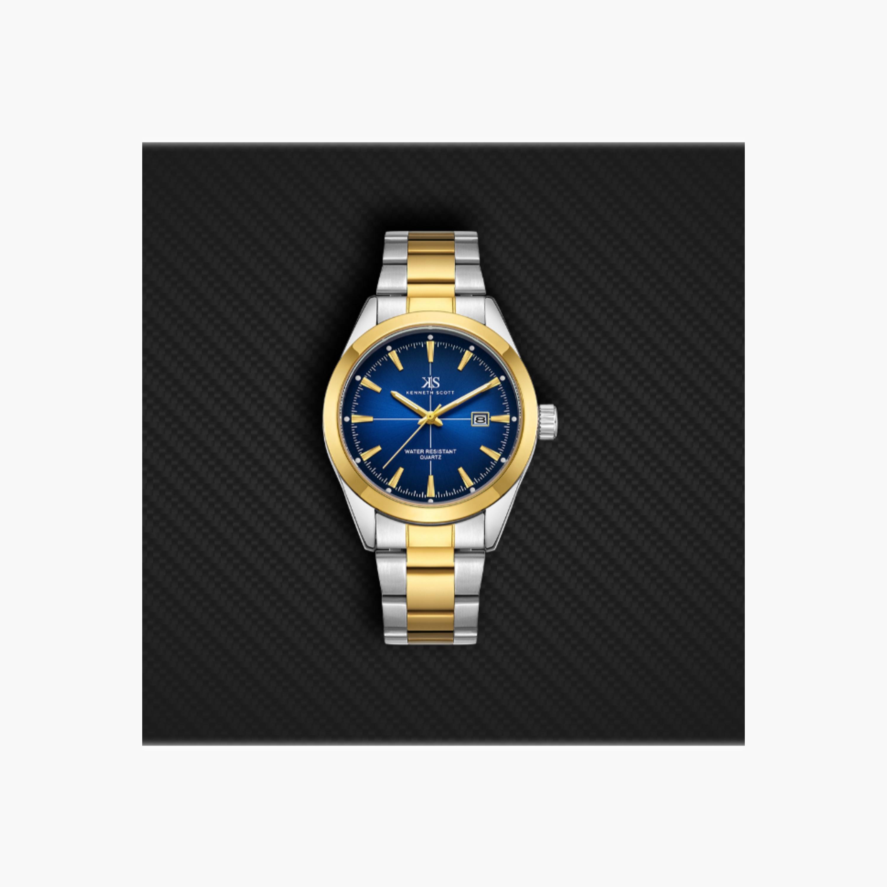 Kenneth Scott Men's Analog Dark Blue Dial Watch-men-watchesandjewellery-watches-image-3