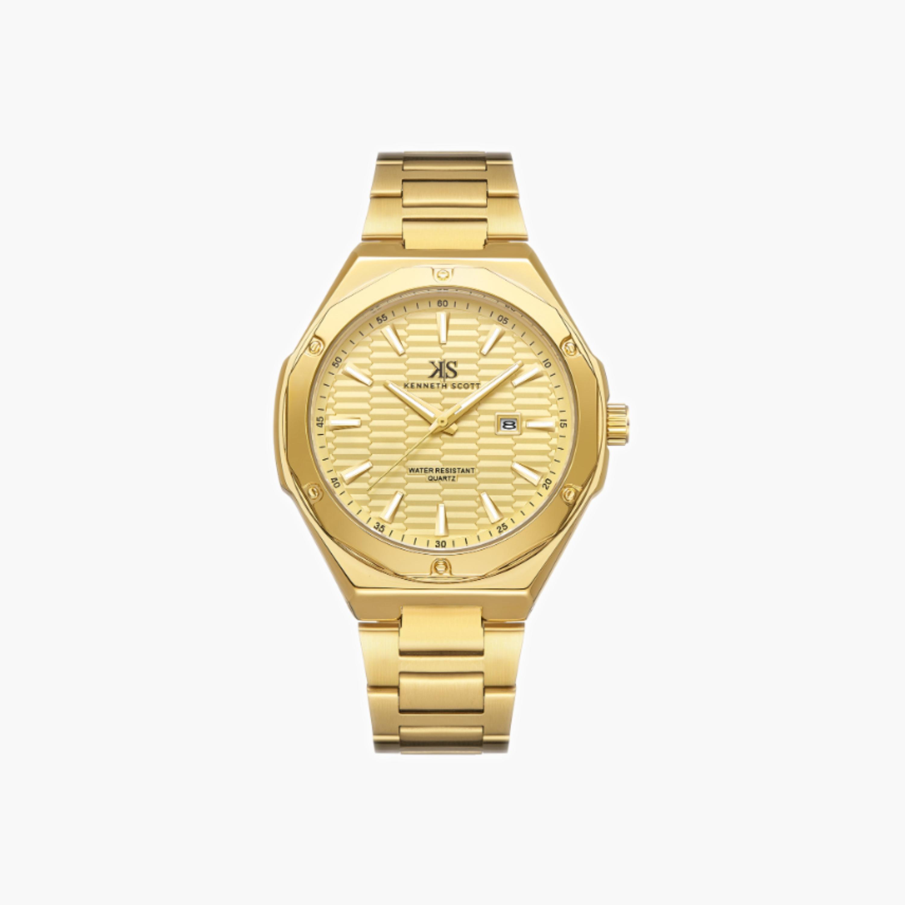 Kenneth Scott Men's Analog Champagne Dial Watch-men-watchesandjewellery-watches-image-1