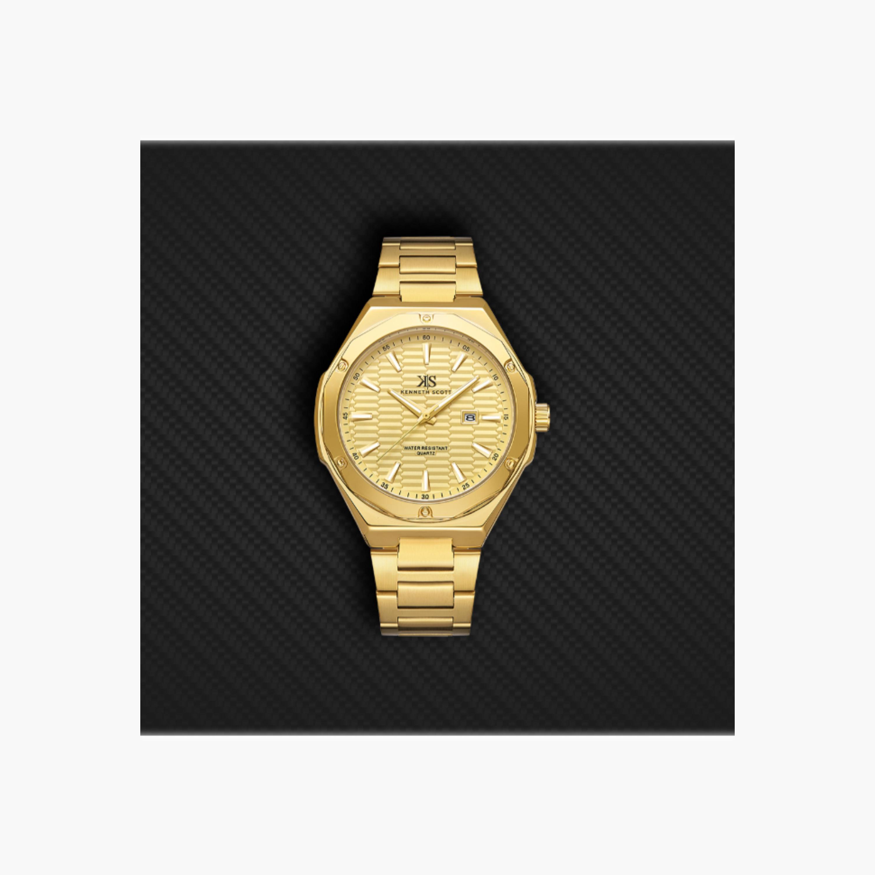 Kenneth Scott Men's Analog Champagne Dial Watch-men-watchesandjewellery-watches-image-5