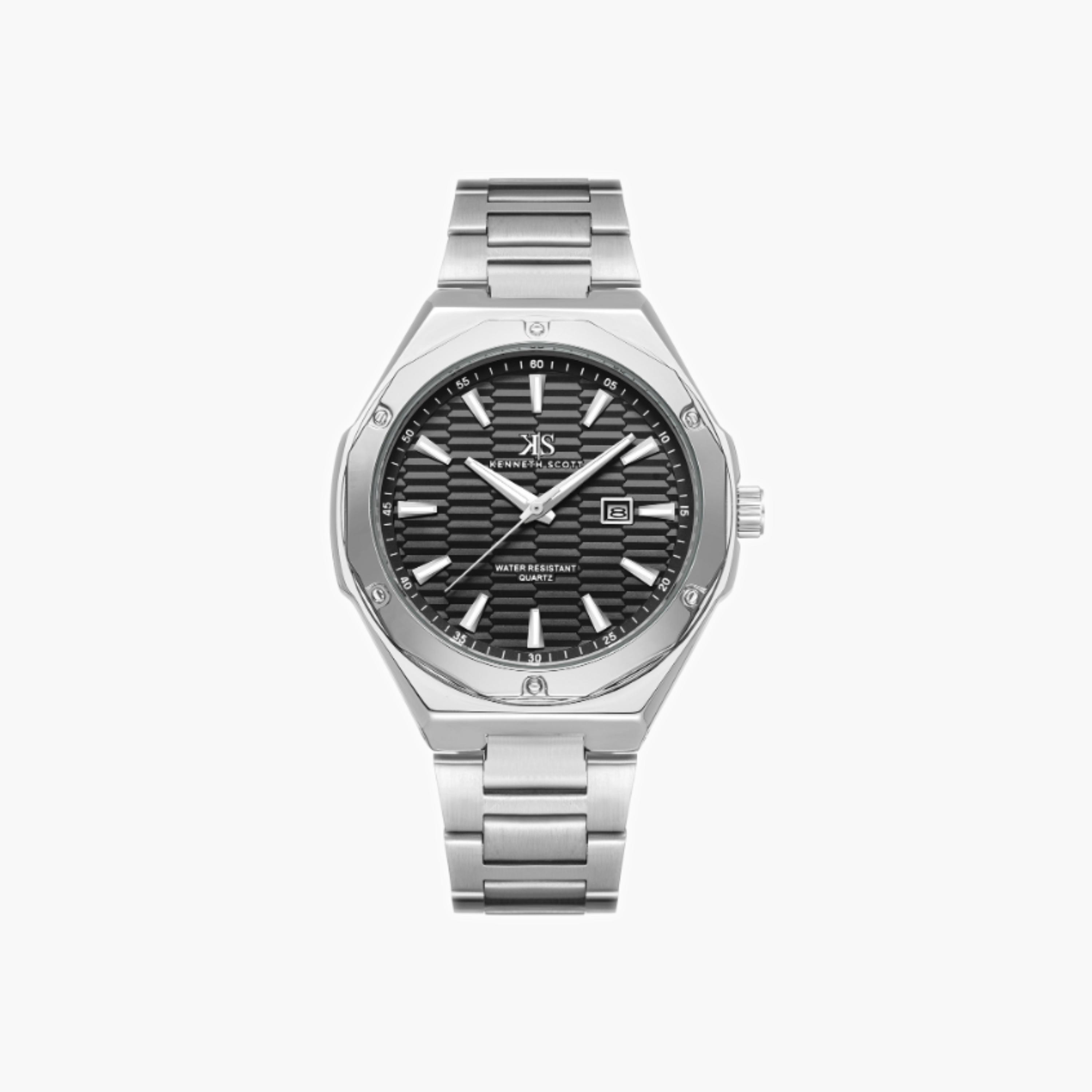 Kenneth Scott Men's Analog Black Dial Watch-men-watchesandjewellery-watches-image-1