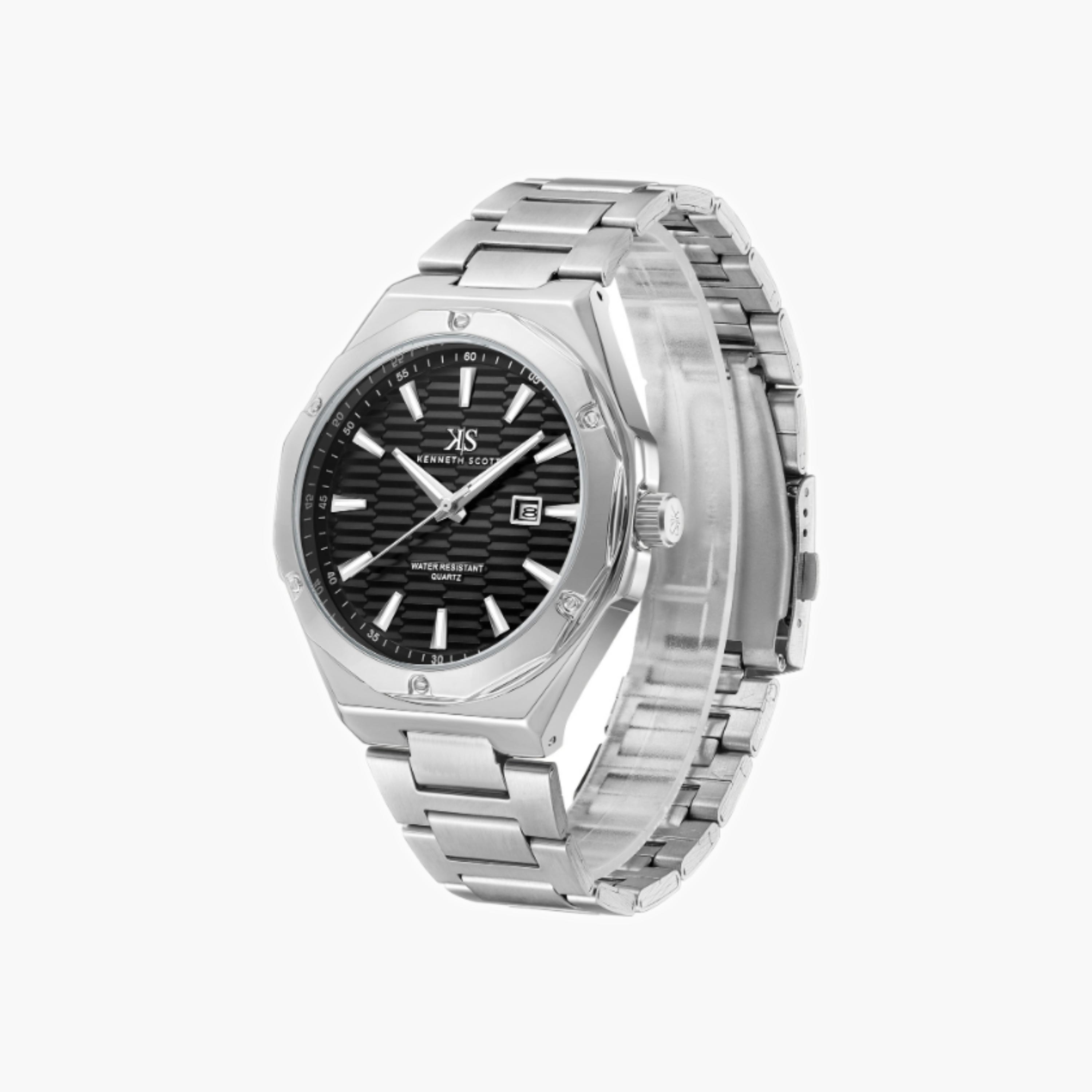 Kenneth Scott Men's Analog Black Dial Watch-men-watchesandjewellery-watches-image-3